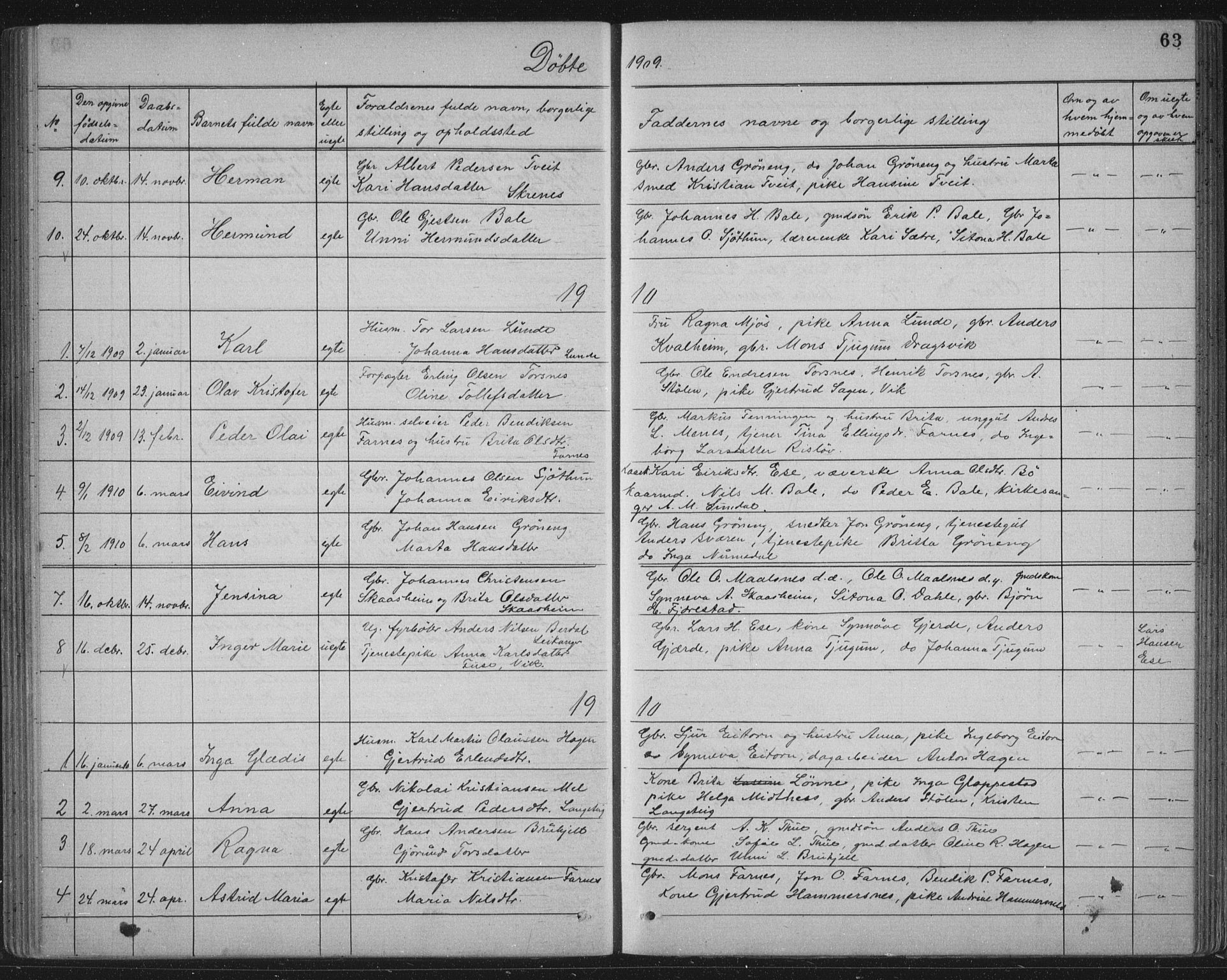 Balestrand sokneprestembete, AV/SAB-A-79601/H/Hab/Haba/L0002: Parish register (copy) no. A 2, 1880-1919, p. 63