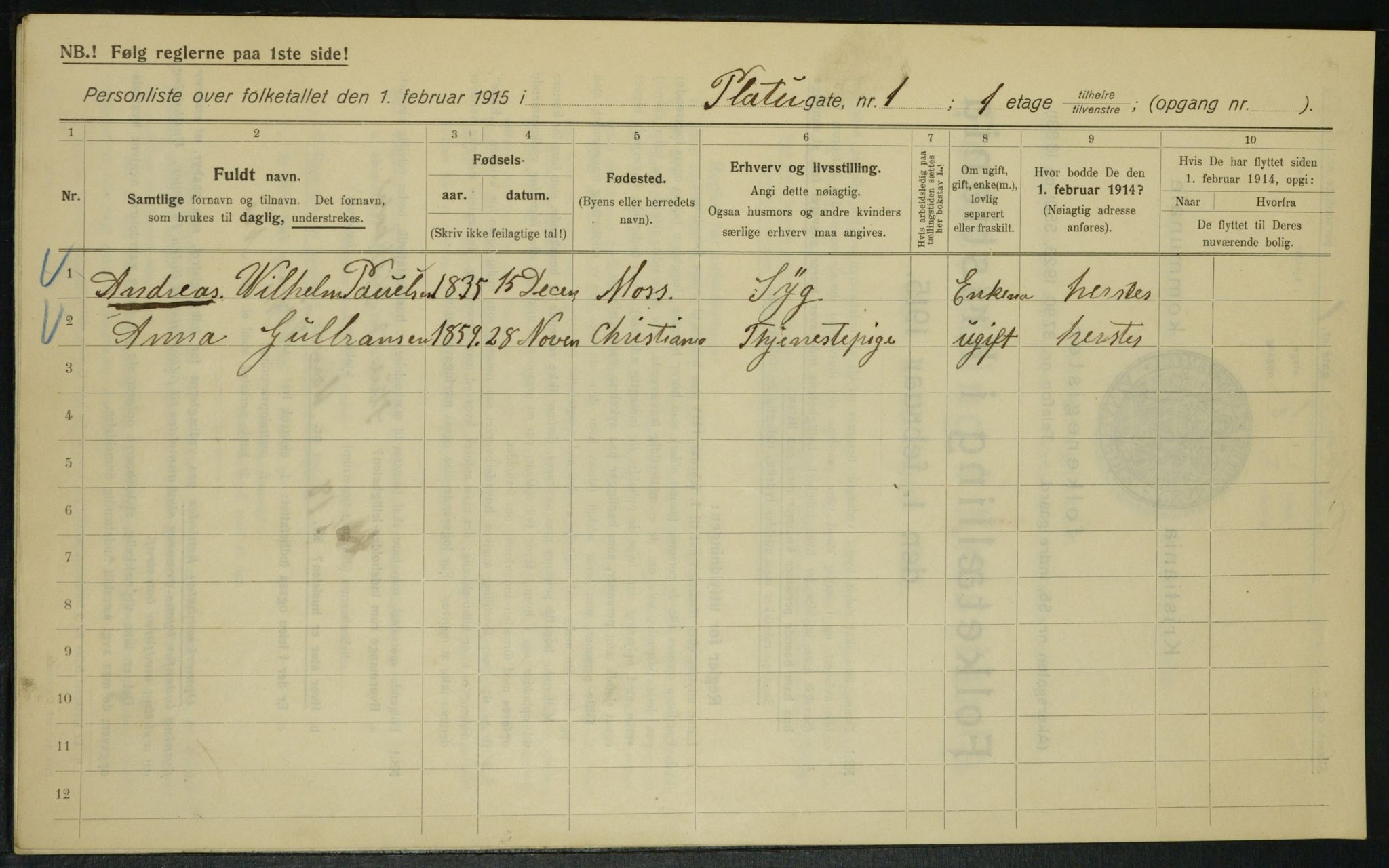 OBA, Municipal Census 1915 for Kristiania, 1915, p. 79598