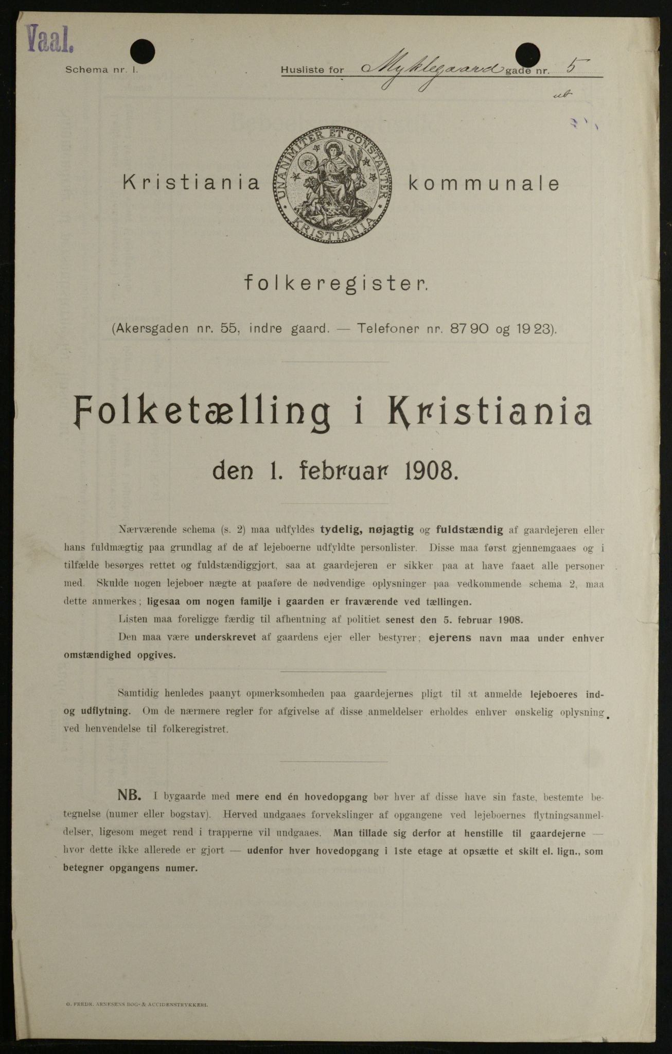 OBA, Municipal Census 1908 for Kristiania, 1908, p. 61190