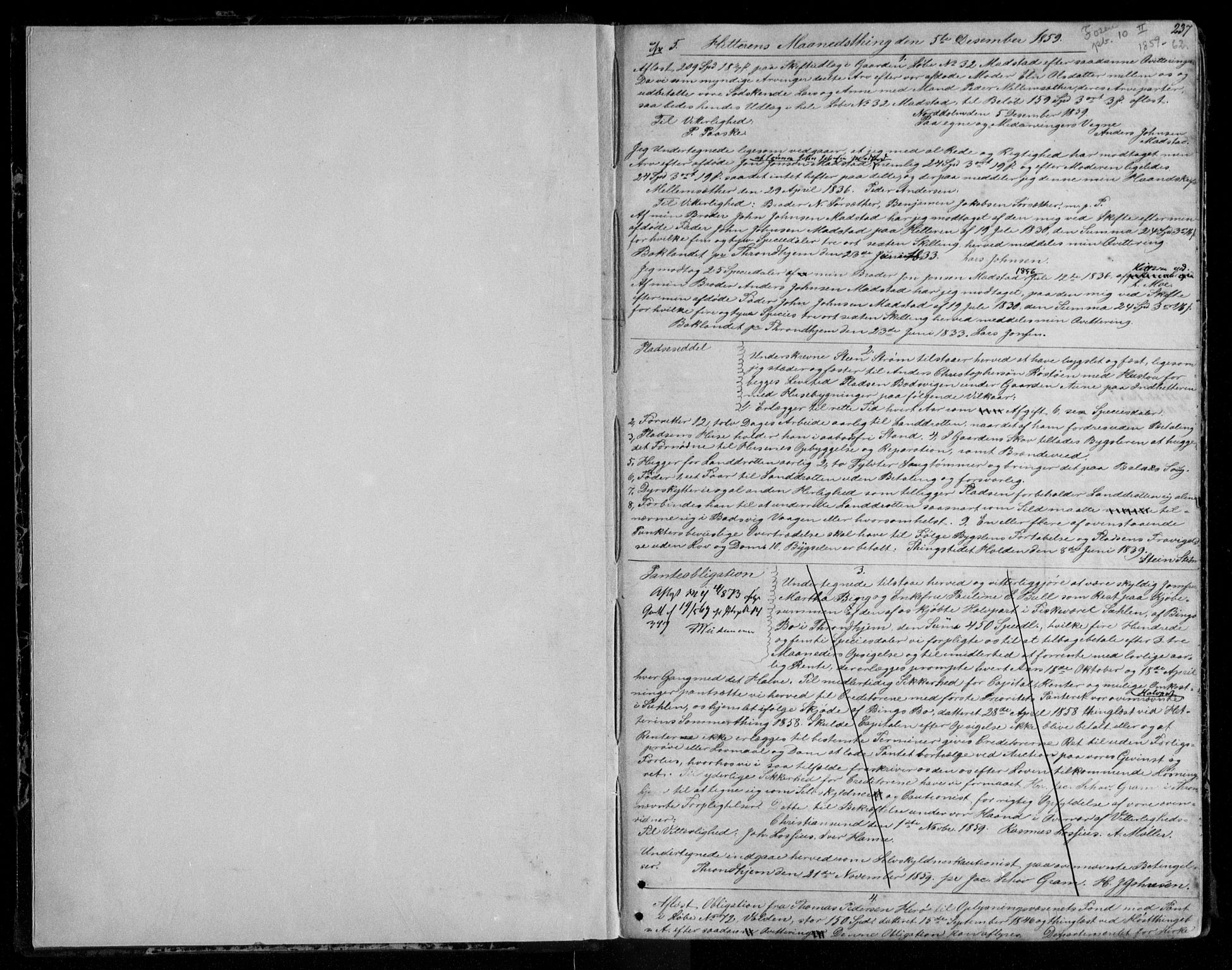Fosen sorenskriveri, AV/SAT-A-1107/1/2/2C/L0017: Mortgage book no. 10 II, 1859-1862, p. 237