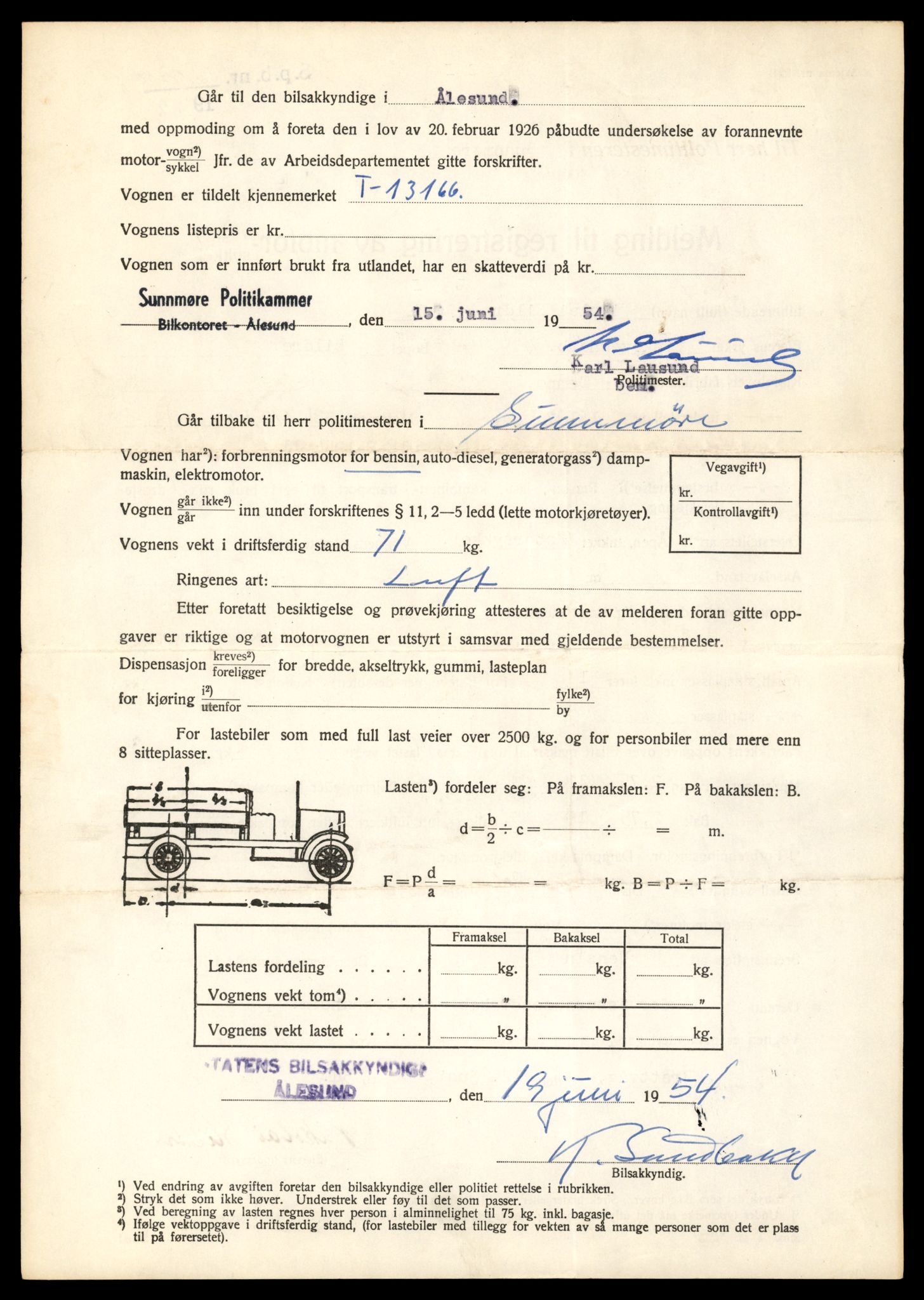Møre og Romsdal vegkontor - Ålesund trafikkstasjon, AV/SAT-A-4099/F/Fe/L0037: Registreringskort for kjøretøy T 13031 - T 13179, 1927-1998, p. 2617