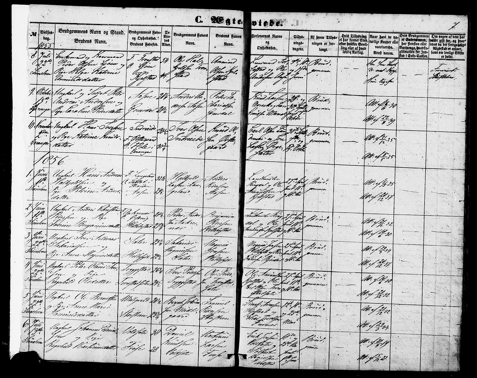 Ministerialprotokoller, klokkerbøker og fødselsregistre - Møre og Romsdal, SAT/A-1454/517/L0224: Parish register (official) no. 517A04, 1853-1880, p. 7