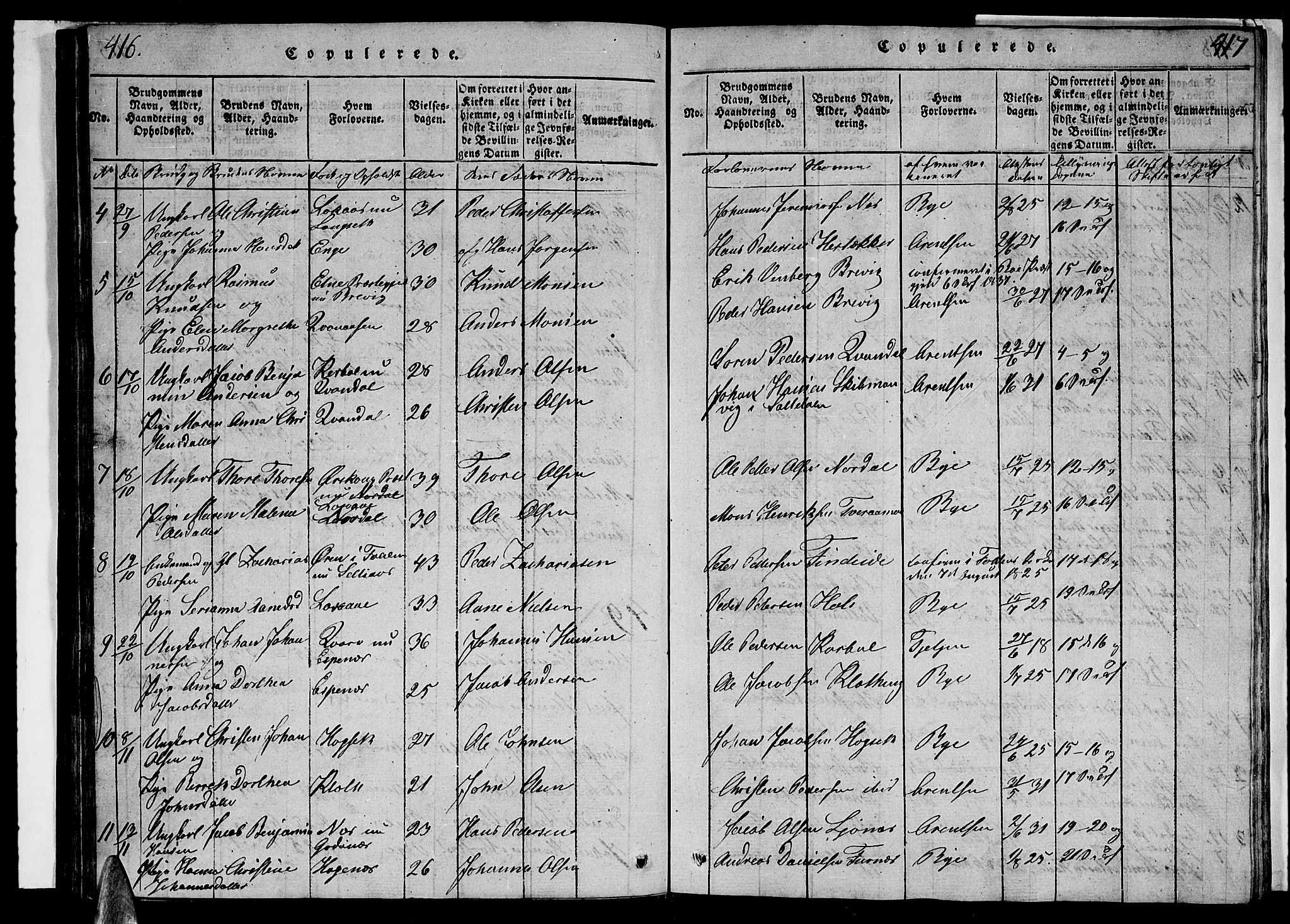 Ministerialprotokoller, klokkerbøker og fødselsregistre - Nordland, AV/SAT-A-1459/852/L0752: Parish register (copy) no. 852C03, 1840-1855, p. 416-417