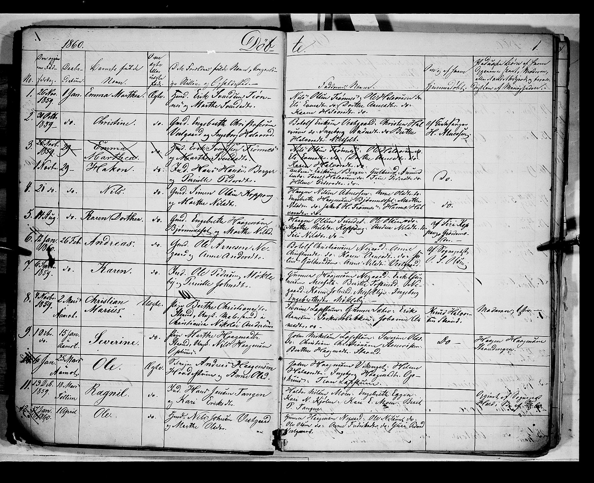 Åmot prestekontor, Hedmark, SAH/PREST-056/H/Ha/Haa/L0007: Parish register (official) no. 7, 1860-1870, p. 1