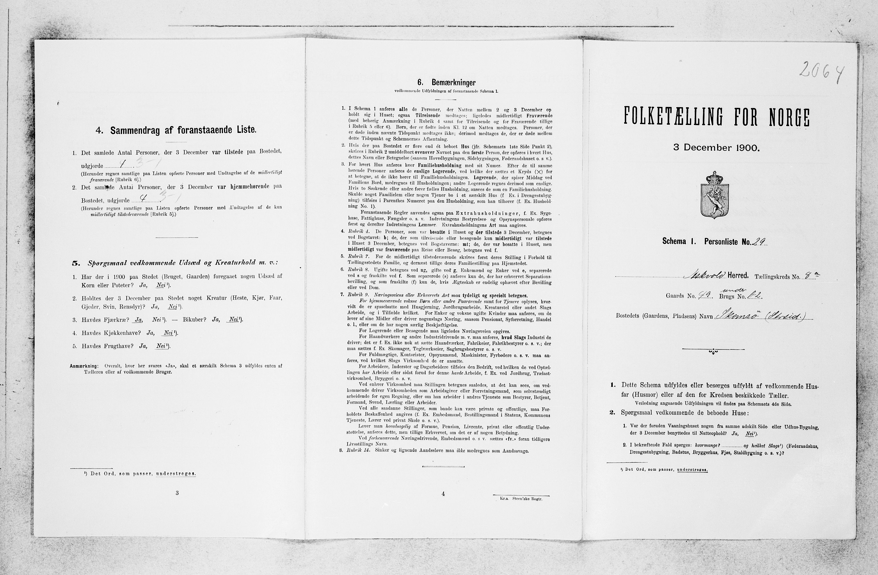 SAB, 1900 census for Askvoll, 1900, p. 735