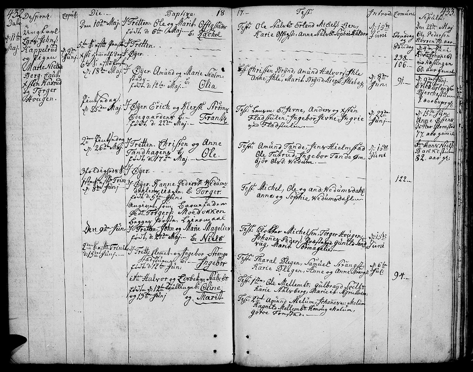 Øyer prestekontor, SAH/PREST-084/H/Ha/Haa/L0003: Parish register (official) no. 3, 1784-1824, p. 432-433