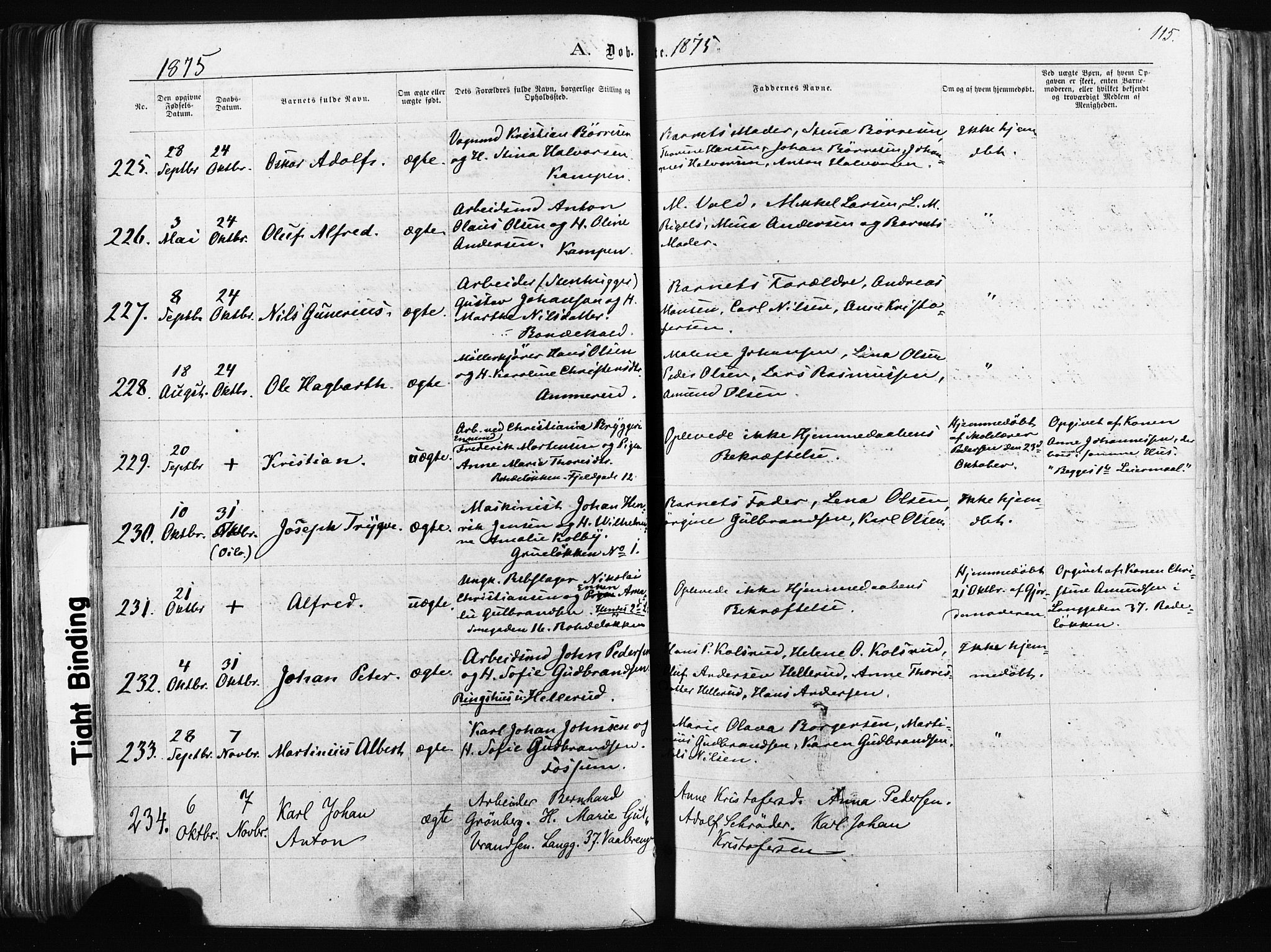 Østre Aker prestekontor Kirkebøker, AV/SAO-A-10840/F/Fa/L0003: Parish register (official) no. I 3, 1869-1875, p. 115