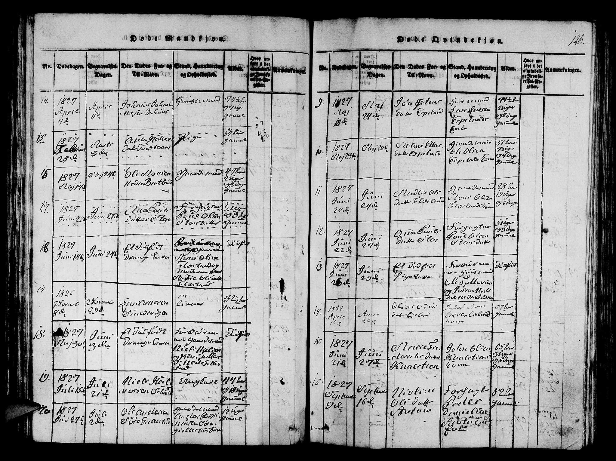 Fana Sokneprestembete, AV/SAB-A-75101/H/Hab/Haba/L0001: Parish register (copy) no. A 1, 1816-1836, p. 126