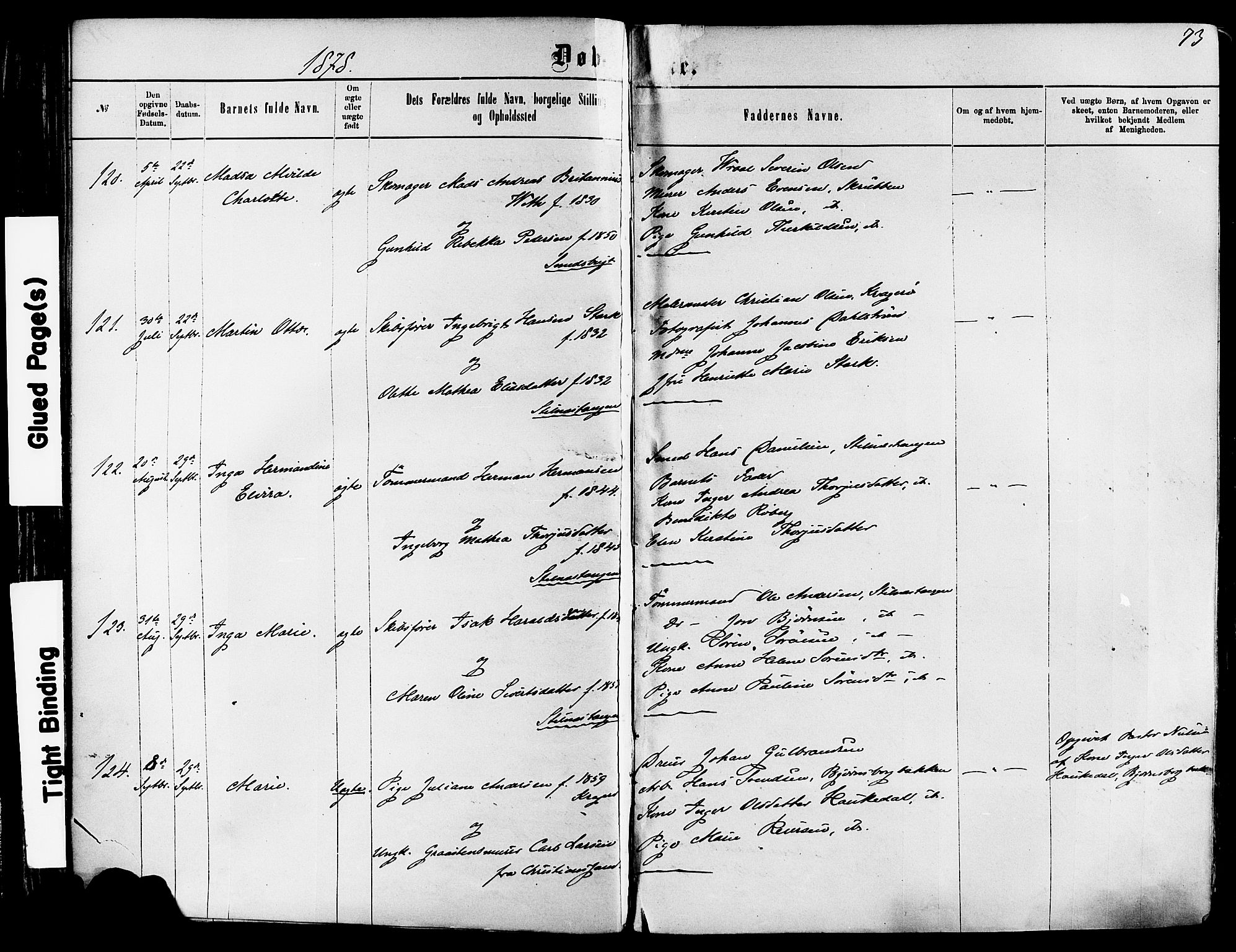 Kragerø kirkebøker, AV/SAKO-A-278/F/Fa/L0011: Parish register (official) no. 11, 1875-1886, p. 73