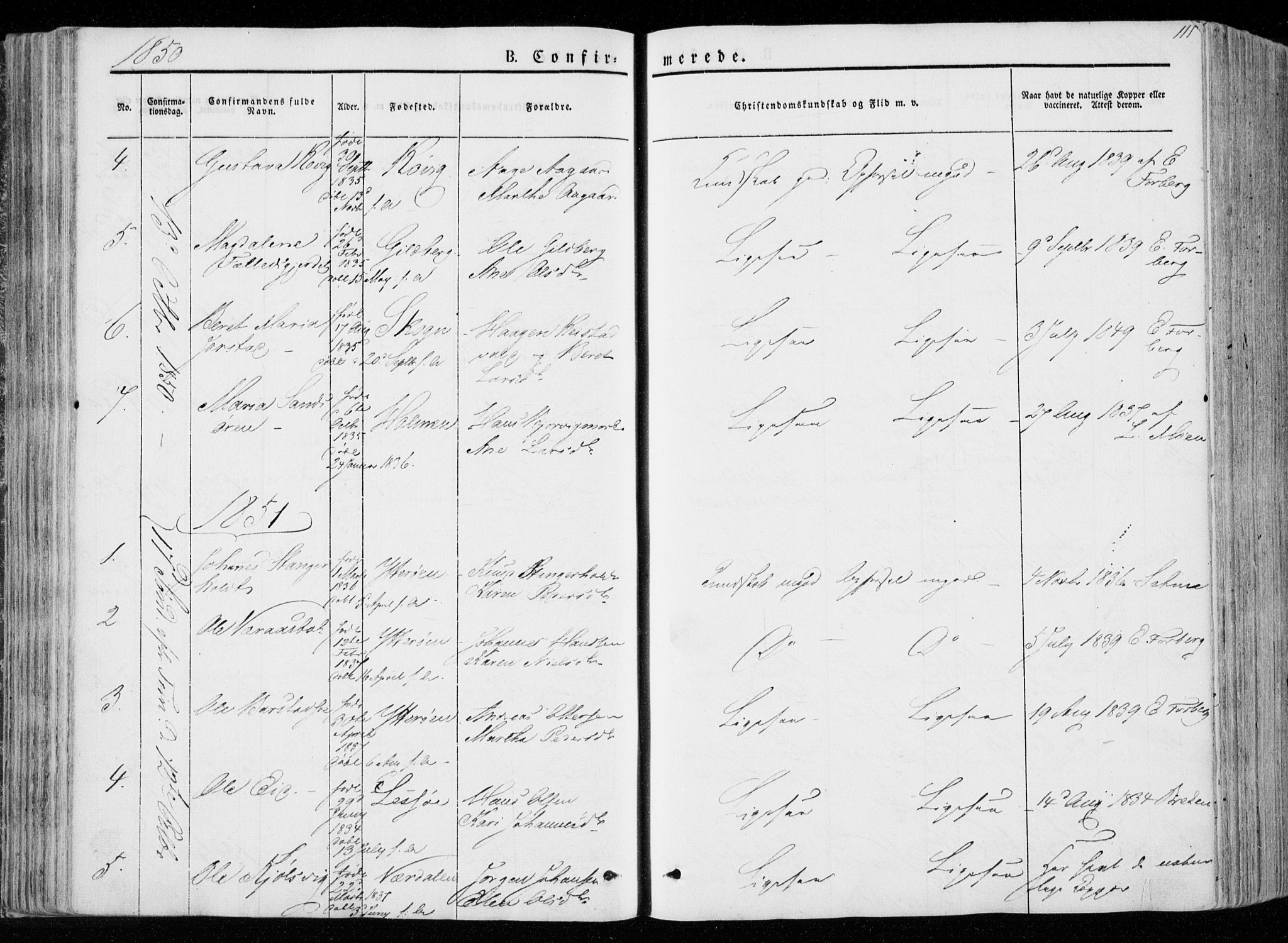 Ministerialprotokoller, klokkerbøker og fødselsregistre - Nord-Trøndelag, AV/SAT-A-1458/722/L0218: Parish register (official) no. 722A05, 1843-1868, p. 111