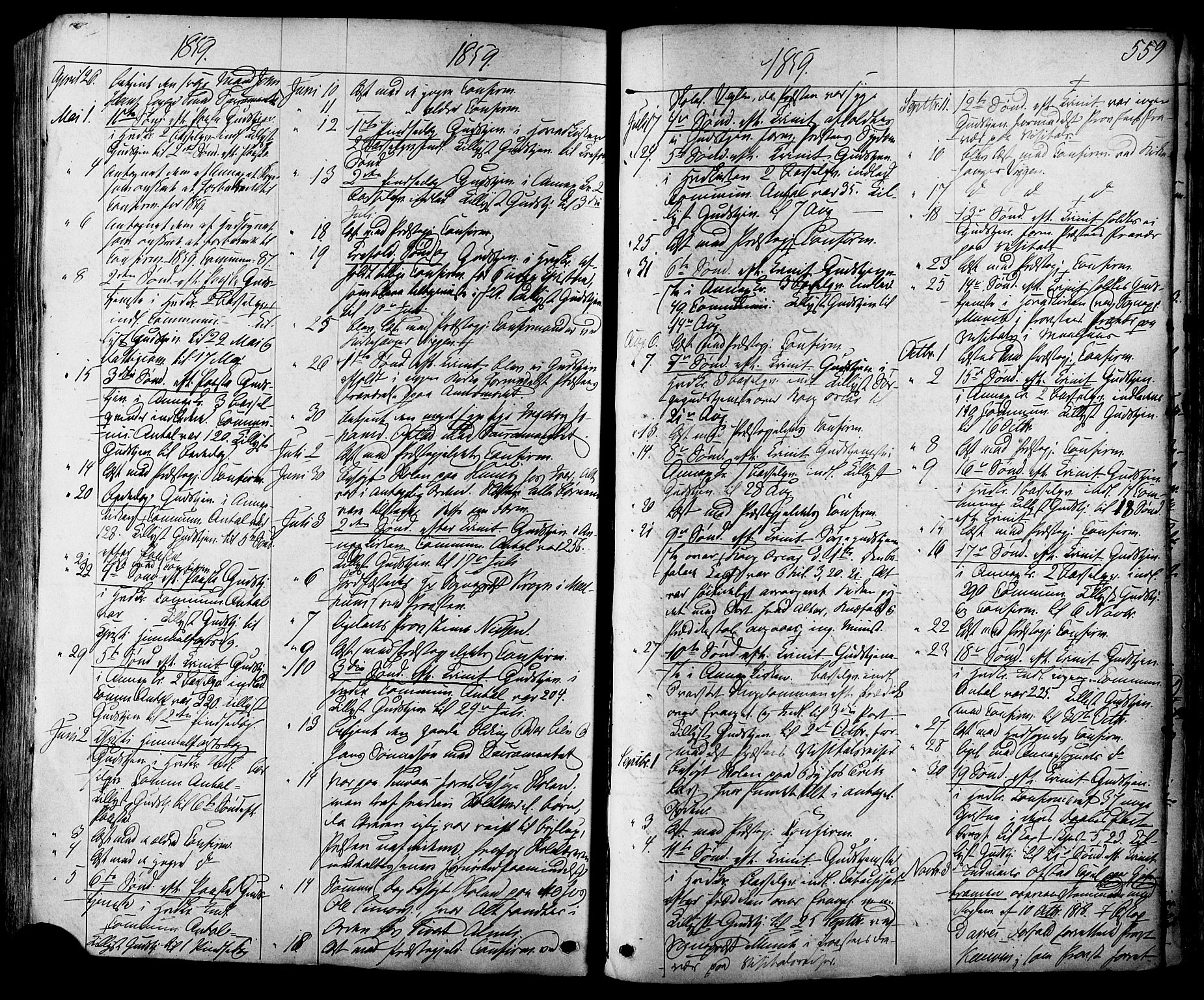 Ministerialprotokoller, klokkerbøker og fødselsregistre - Sør-Trøndelag, SAT/A-1456/665/L0772: Parish register (official) no. 665A07, 1856-1878, p. 559