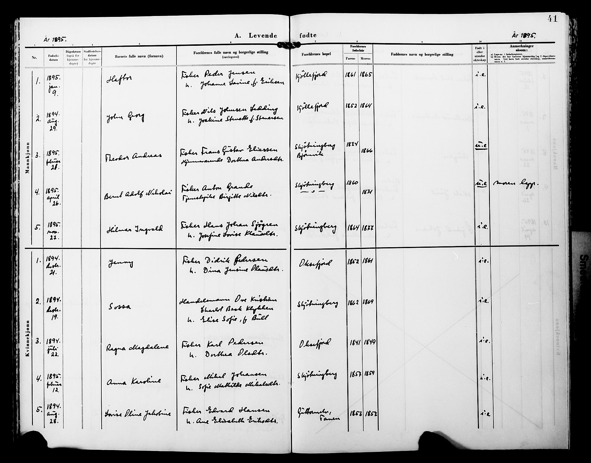 Lebesby sokneprestkontor, SATØ/S-1353/H/Ha/L0005kirke: Parish register (official) no. 5, 1870-1902, p. 41