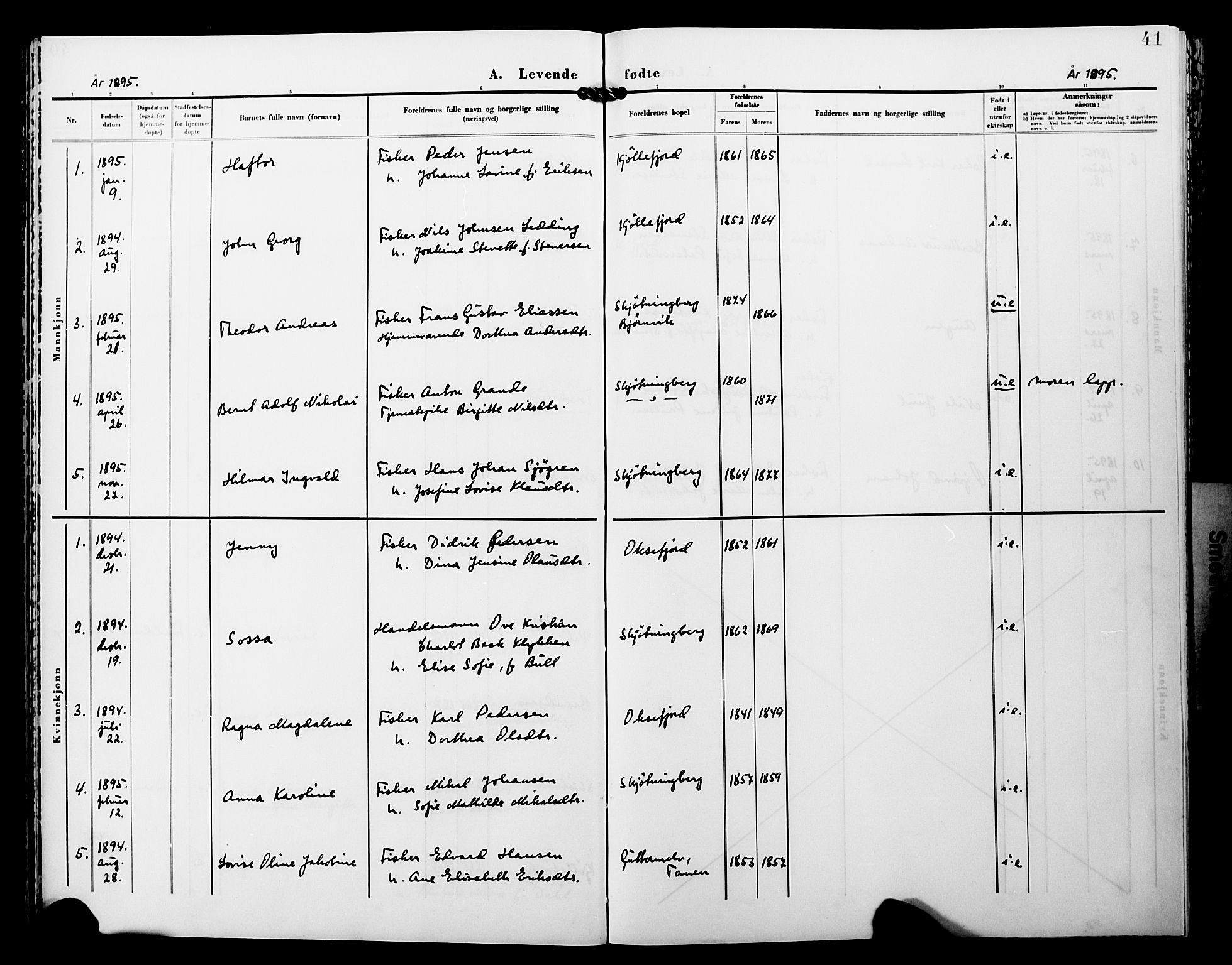 Lebesby sokneprestkontor, AV/SATØ-S-1353/H/Ha/L0005kirke: Parish register (official) no. 5, 1870-1902, p. 41