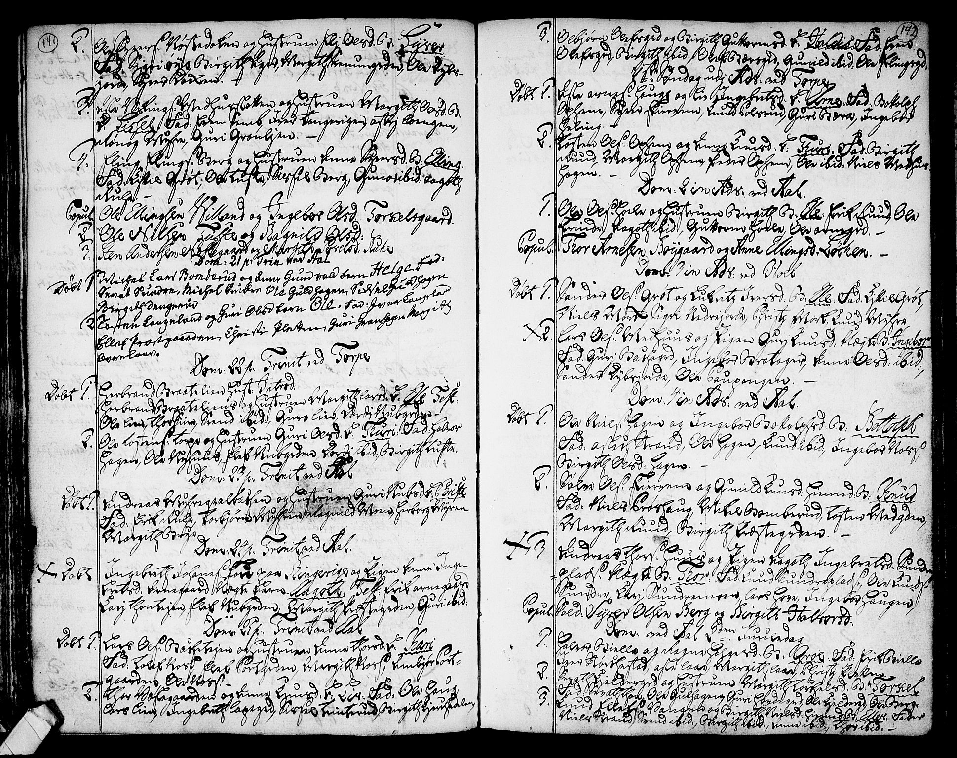Ål kirkebøker, SAKO/A-249/F/Fa/L0002: Parish register (official) no. I 2, 1771-1806, p. 141-142