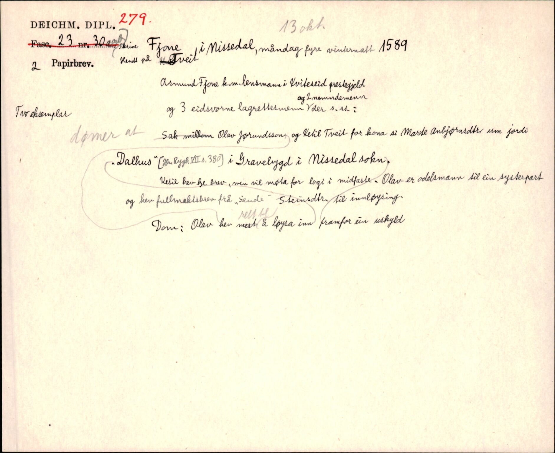 Riksarkivets diplomsamling, AV/RA-EA-5965/F35/F35j/L0001: Regestsedler: Deichmanske diplomer nr. 1-450, p. 577