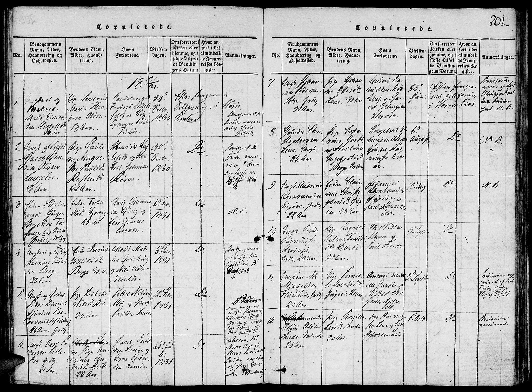 Ministerialprotokoller, klokkerbøker og fødselsregistre - Møre og Romsdal, AV/SAT-A-1454/507/L0069: Parish register (official) no. 507A04, 1816-1841, p. 201