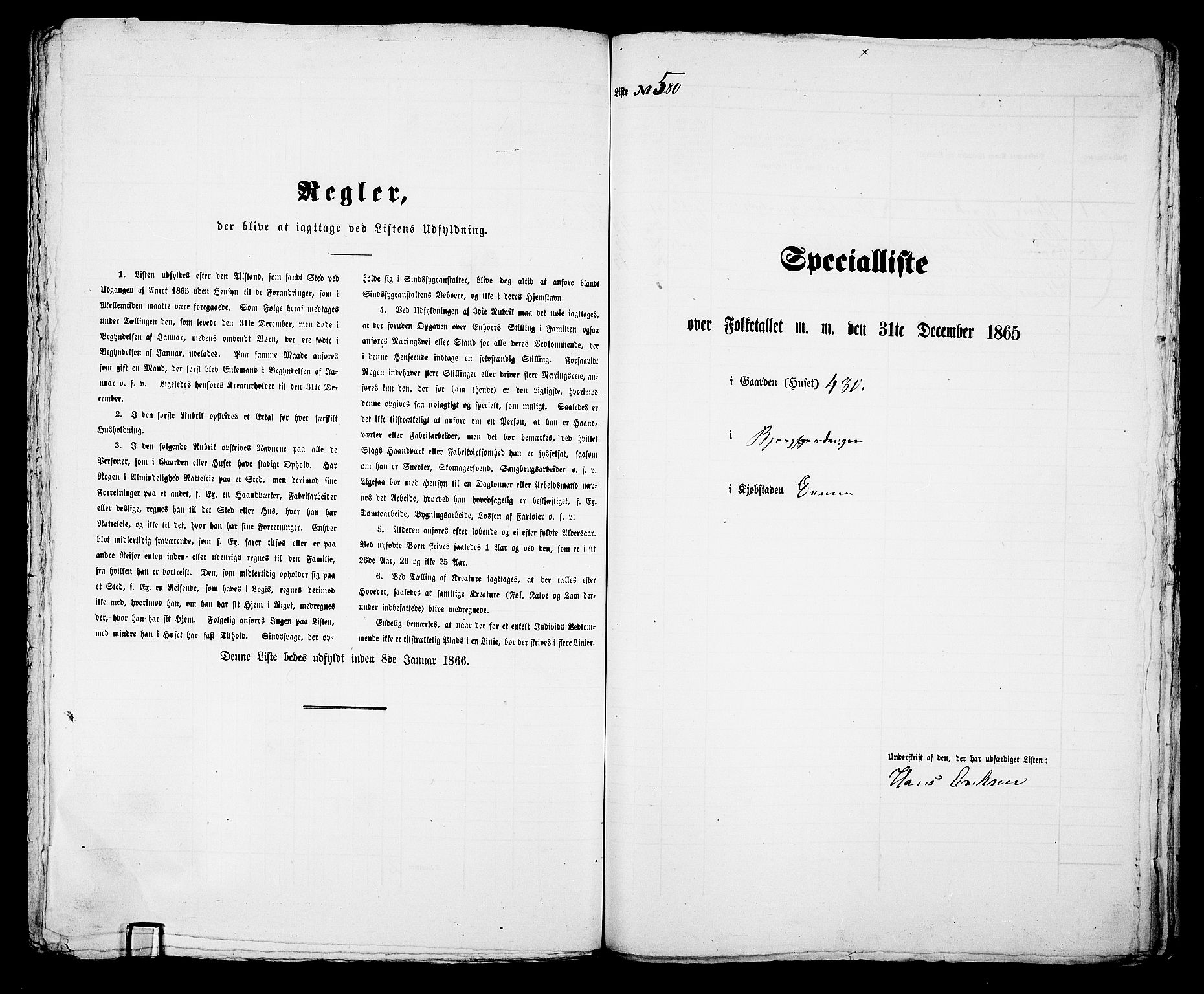 RA, 1865 census for Bragernes in Drammen, 1865, p. 1203