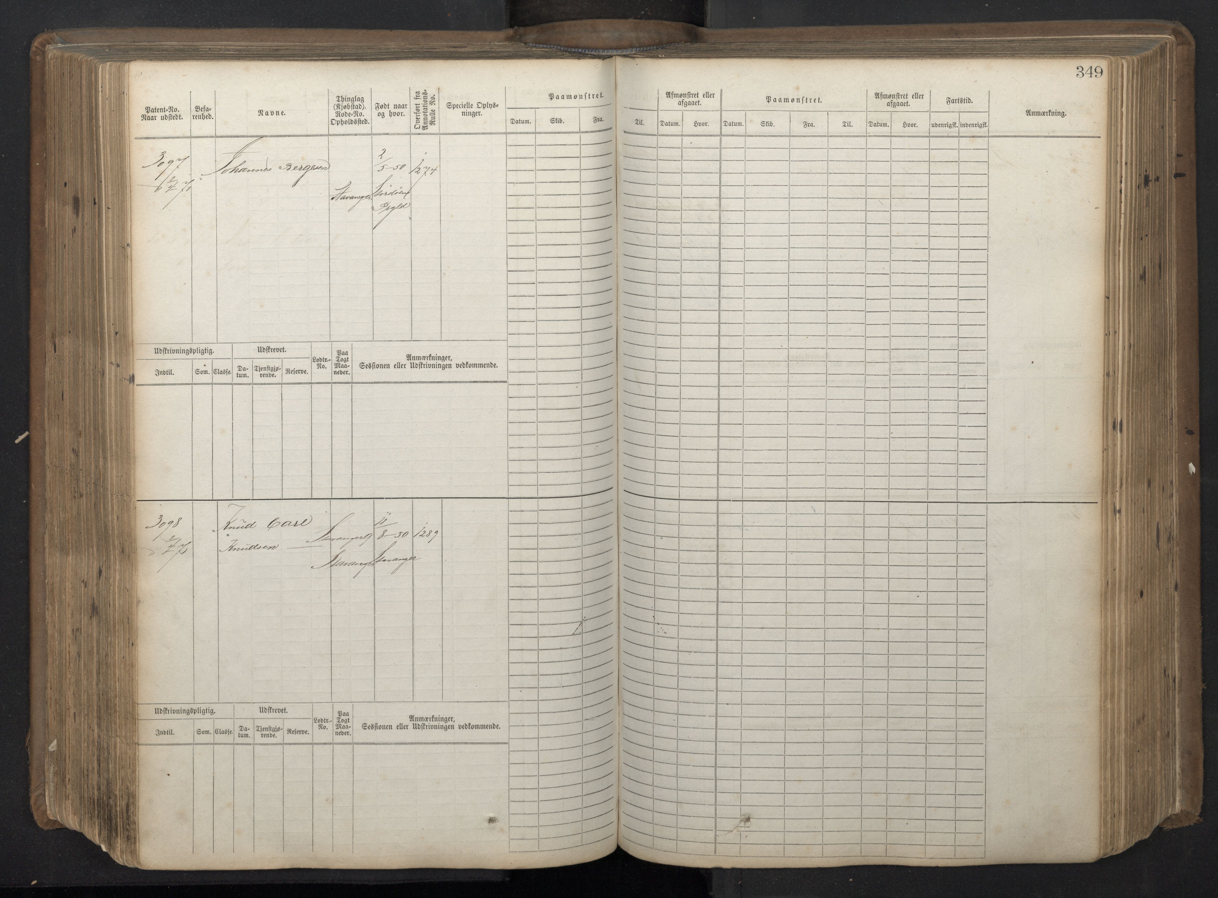 Stavanger sjømannskontor, AV/SAST-A-102006/F/Fb/Fbb/L0018: Sjøfartshovedrulle patnentnr. 2402-3602 (dublett), 1869, p. 353