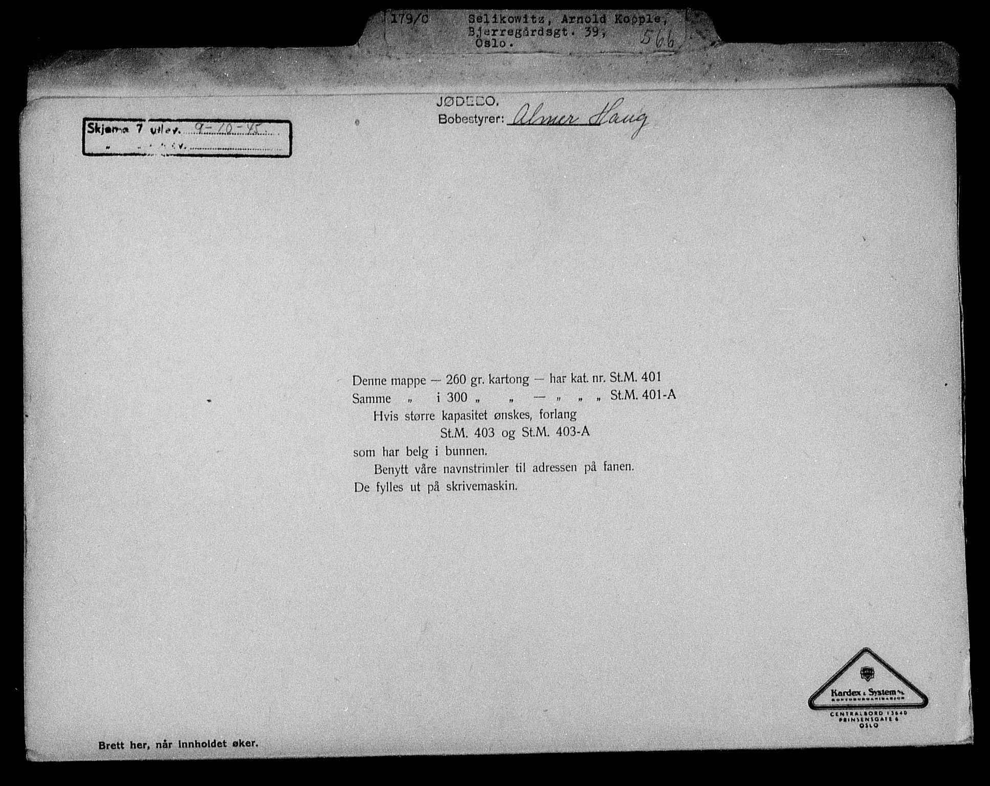 Justisdepartementet, Tilbakeføringskontoret for inndratte formuer, AV/RA-S-1564/H/Hc/Hcc/L0980: --, 1945-1947, p. 131