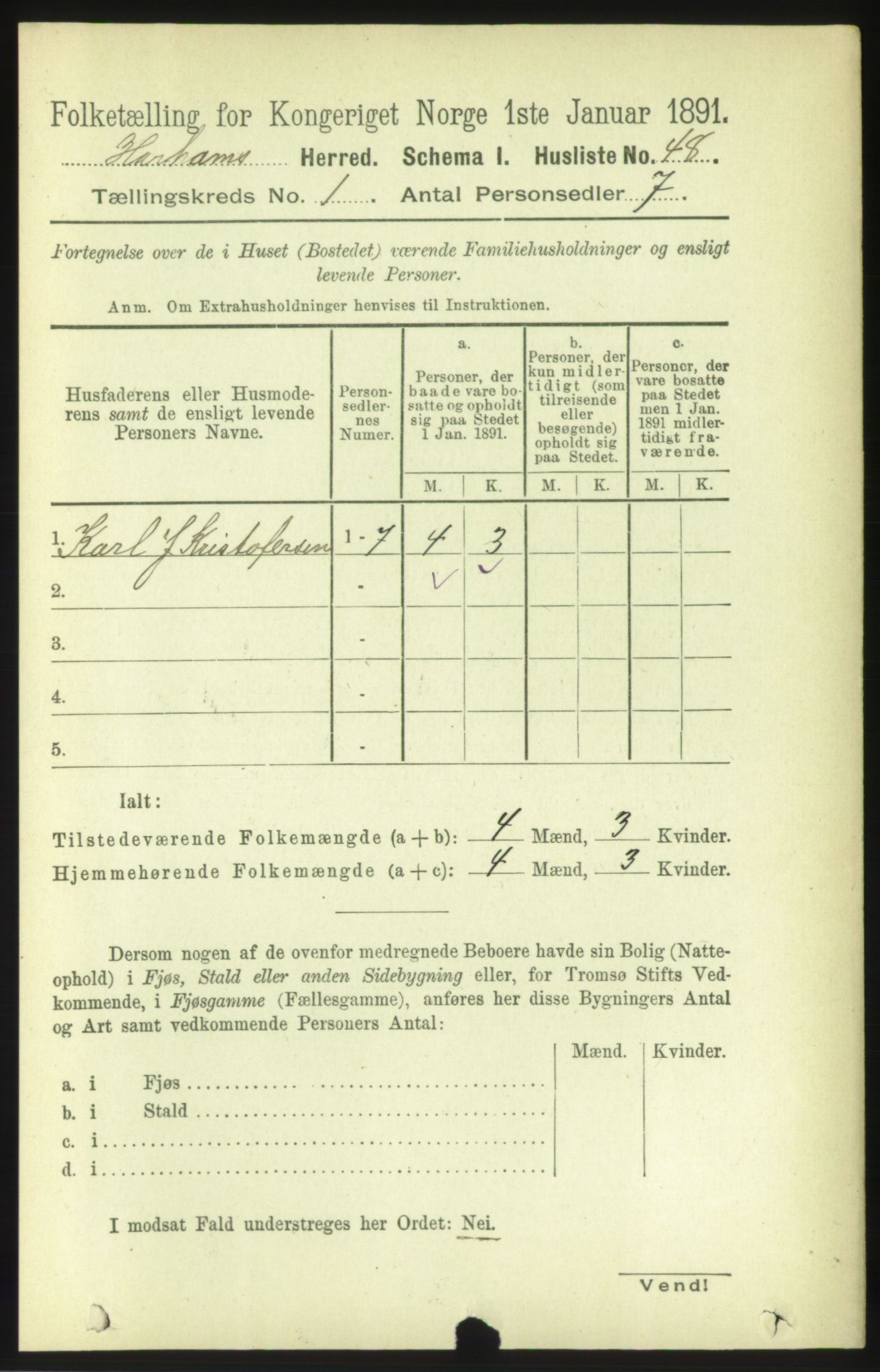 RA, 1891 census for 1534 Haram, 1891, p. 79