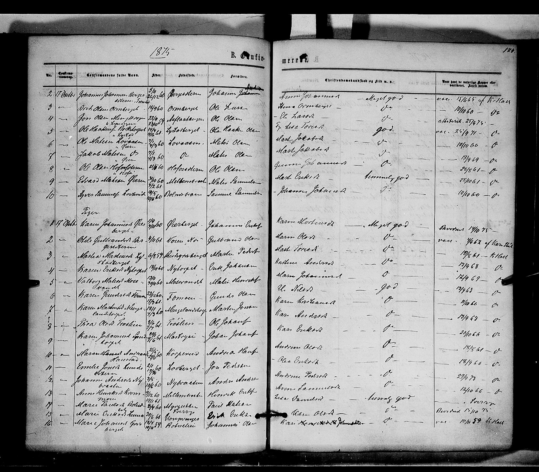 Brandval prestekontor, SAH/PREST-034/H/Ha/Haa/L0001: Parish register (official) no. 1, 1864-1879, p. 174