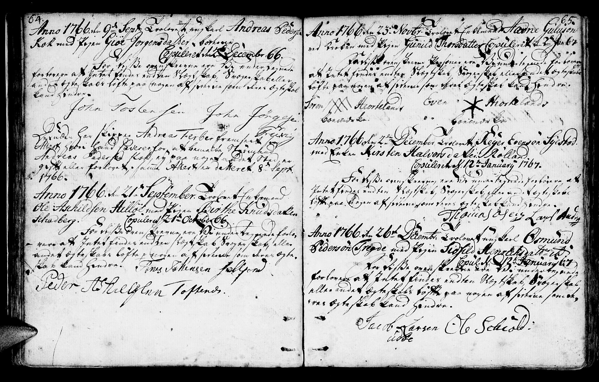 Mandal sokneprestkontor, AV/SAK-1111-0030/F/Fa/Faa/L0006: Parish register (official) no. A 6, 1755-1783, p. 64-65