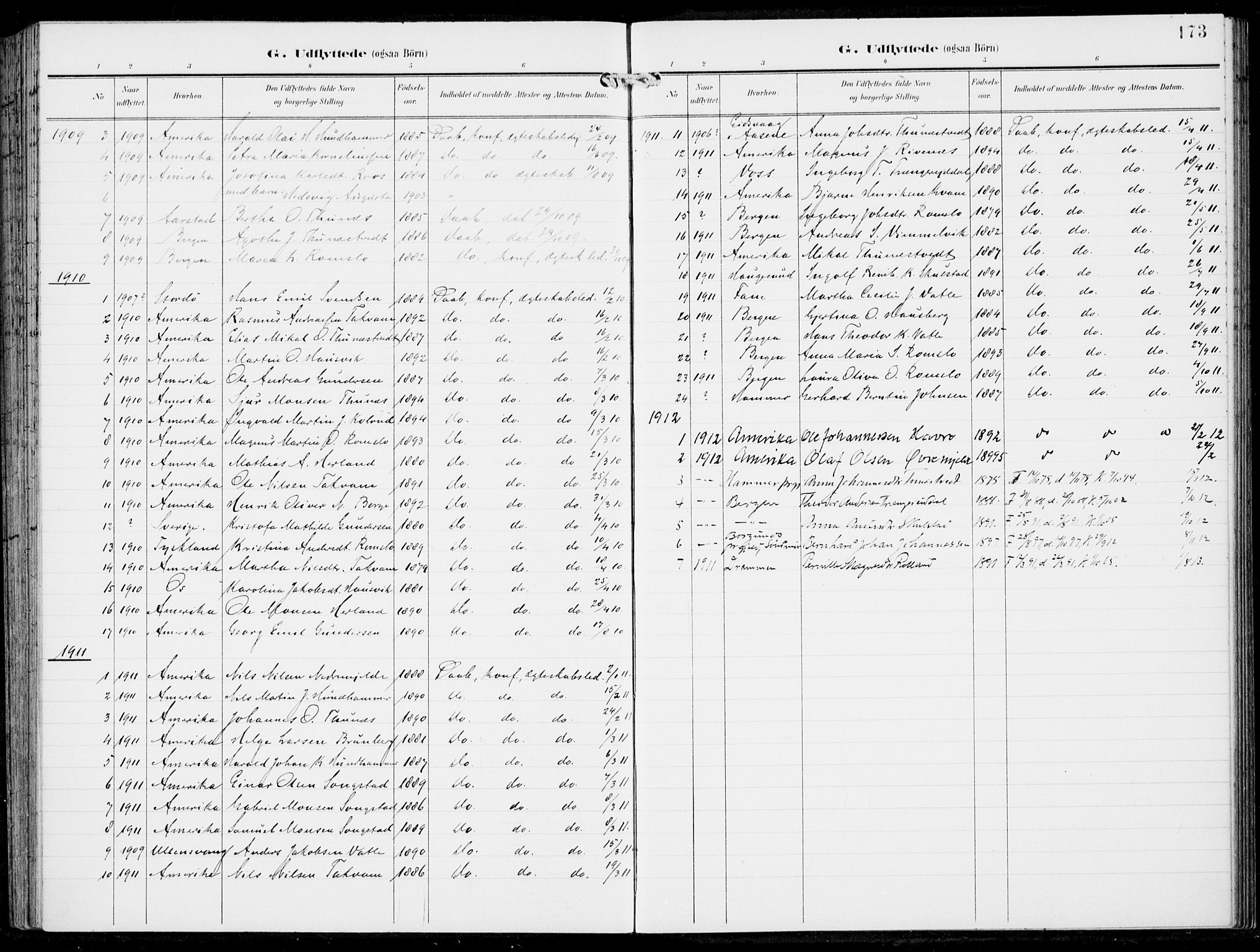 Haus sokneprestembete, AV/SAB-A-75601/H/Haa: Parish register (official) no. B  2, 1899-1912, p. 173