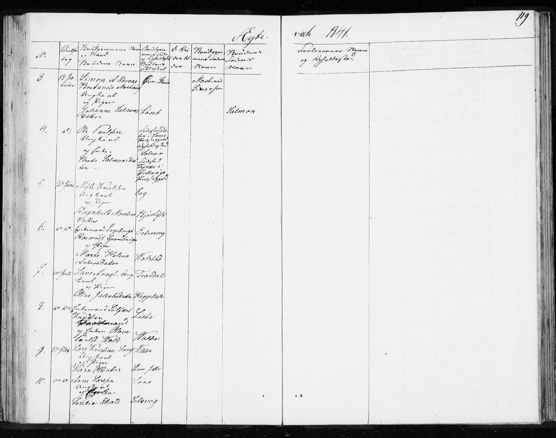 Ministerialprotokoller, klokkerbøker og fødselsregistre - Møre og Romsdal, SAT/A-1454/528/L0414: Curate's parish register no. 528B02, 1833-1844, p. 119