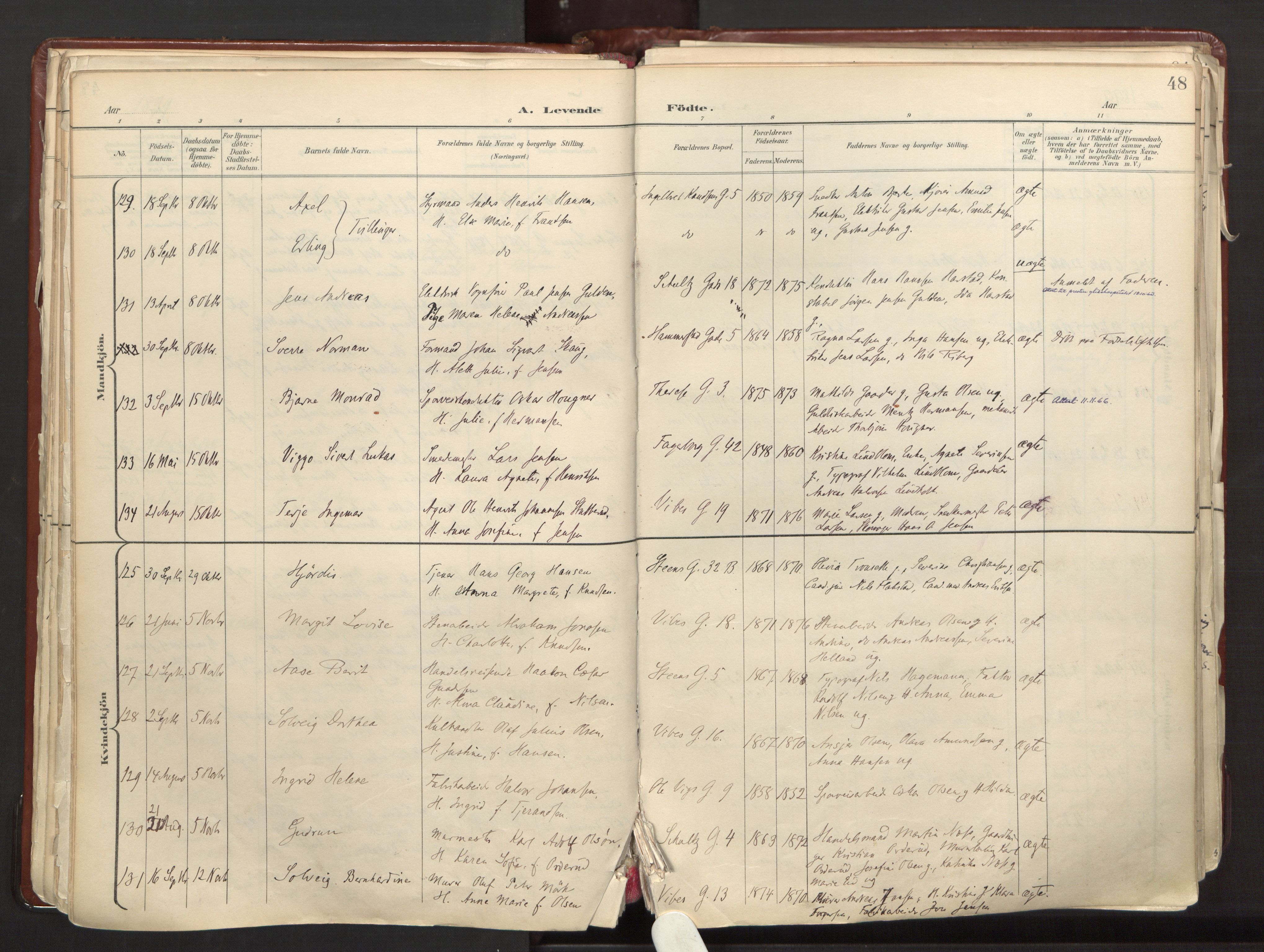 Fagerborg prestekontor Kirkebøker, AV/SAO-A-10844/F/Fa/L0001: Parish register (official) no. 1, 1898-1909, p. 48