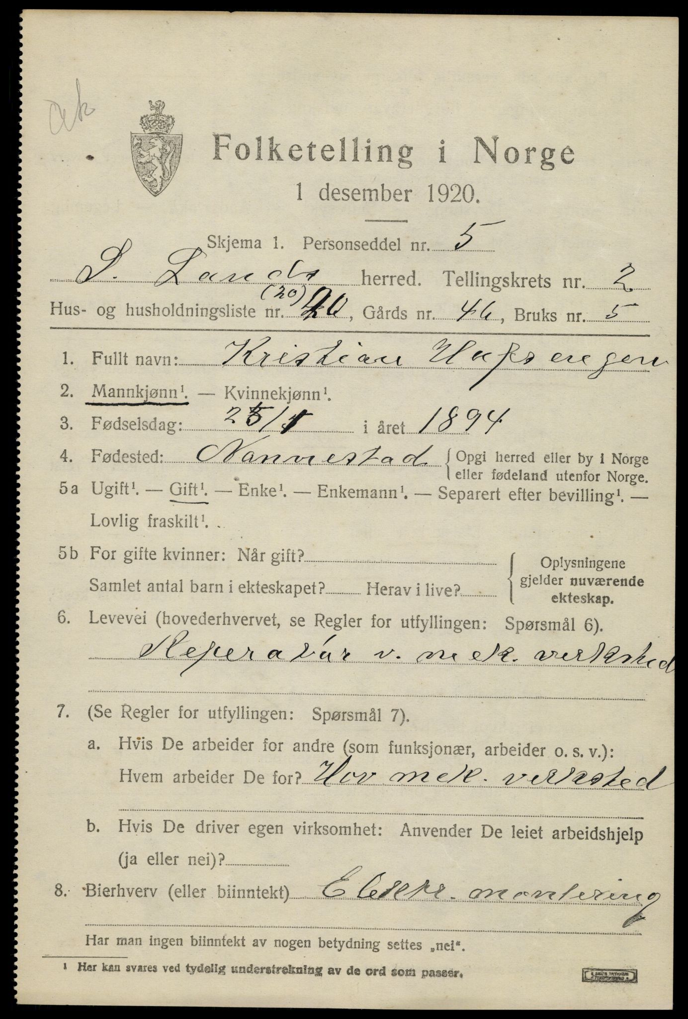 SAH, 1920 census for Søndre Land, 1920, p. 2445