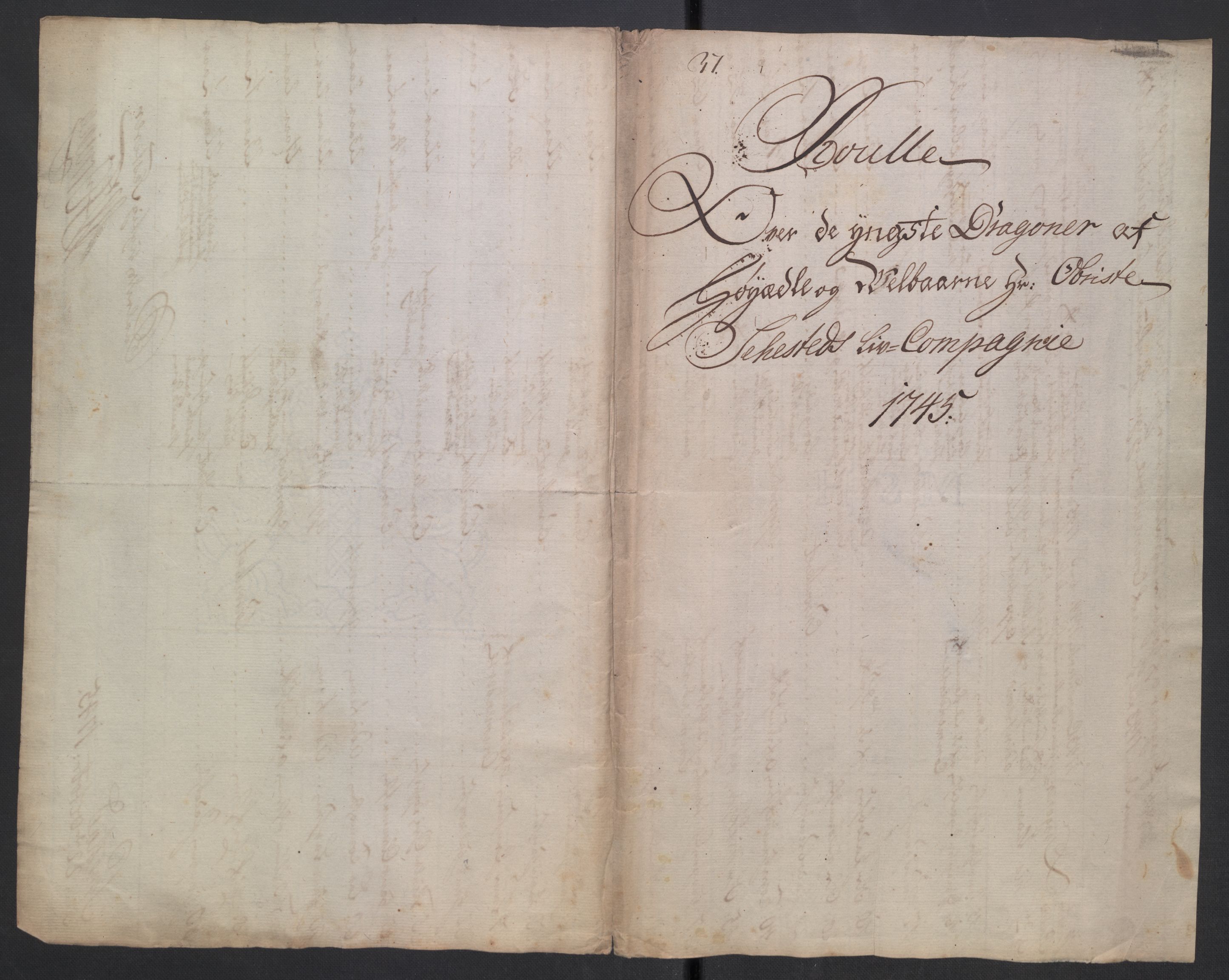 Kommanderende general (KG I) med Det norske krigsdirektorium, AV/RA-EA-5419/D/L0265: 1. Sønnafjelske dragonregiment: Lister, 1717-1753, p. 267