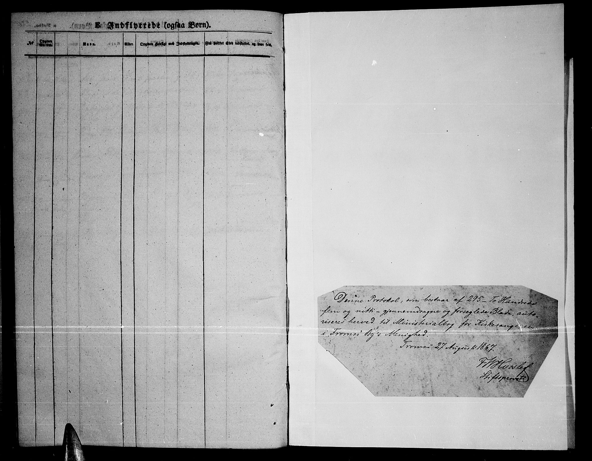Tromsø sokneprestkontor/stiftsprosti/domprosti, SATØ/S-1343/G/Gb/L0007klokker: Parish register (copy) no. 7, 1867-1875