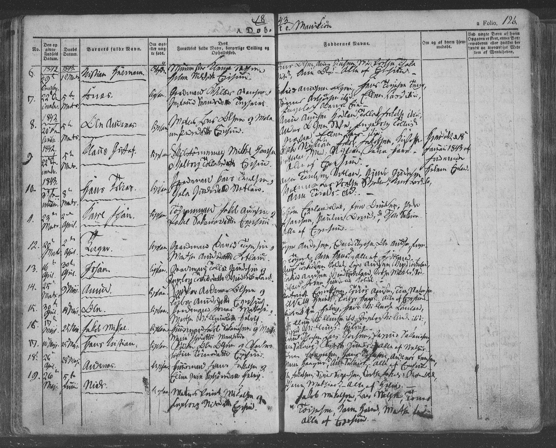 Eigersund sokneprestkontor, AV/SAST-A-101807/S08/L0009: Parish register (official) no. A 9, 1827-1850, p. 126