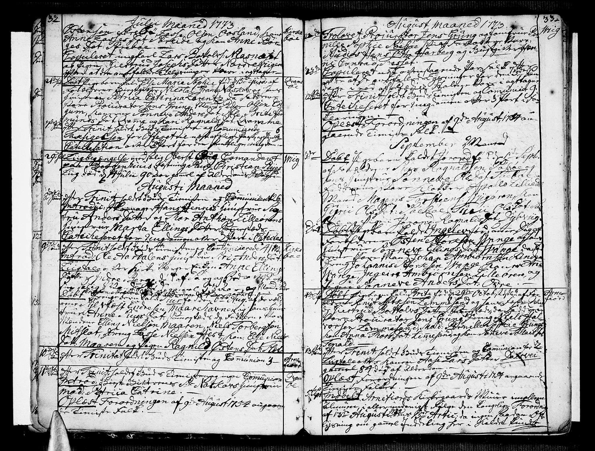 Vik sokneprestembete, AV/SAB-A-81501/H/Haa/Haaa/L0004: Parish register (official) no. A 4, 1772-1783, p. 32-33