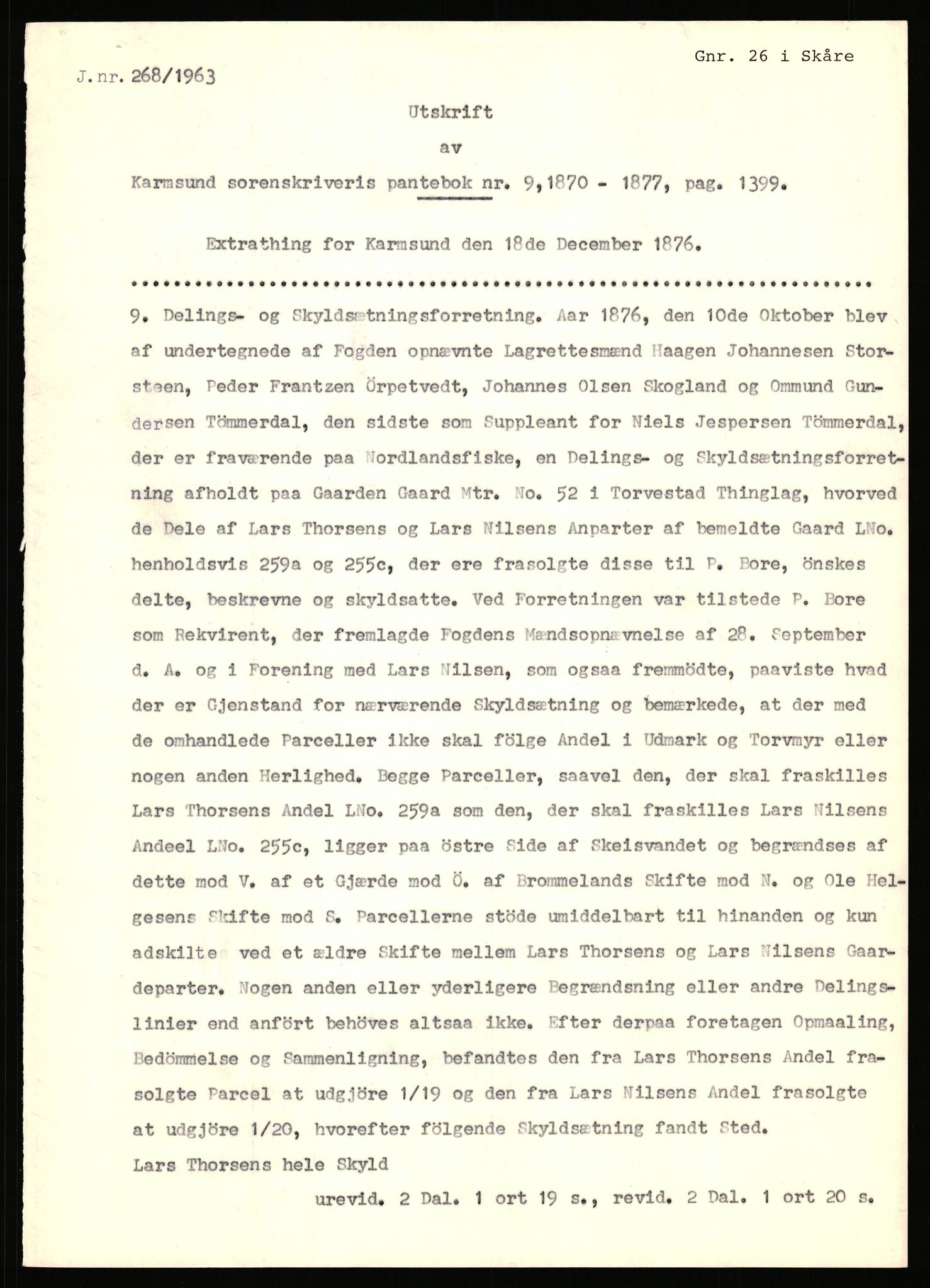 Statsarkivet i Stavanger, AV/SAST-A-101971/03/Y/Yj/L0024: Avskrifter sortert etter gårdsnavn: Fæøen - Garborg, 1750-1930, p. 746