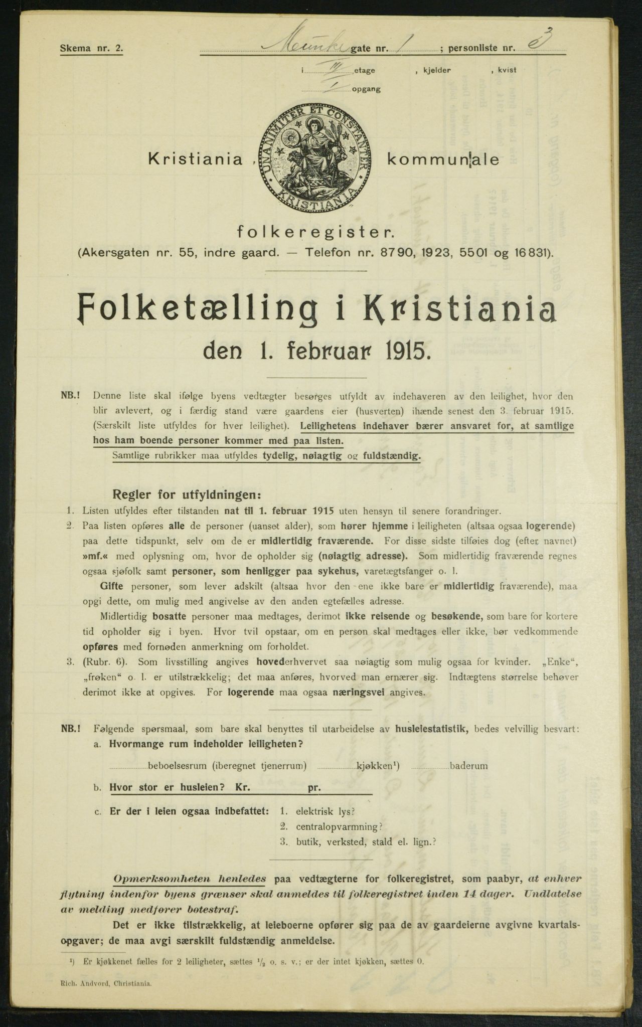 OBA, Municipal Census 1915 for Kristiania, 1915, p. 67393