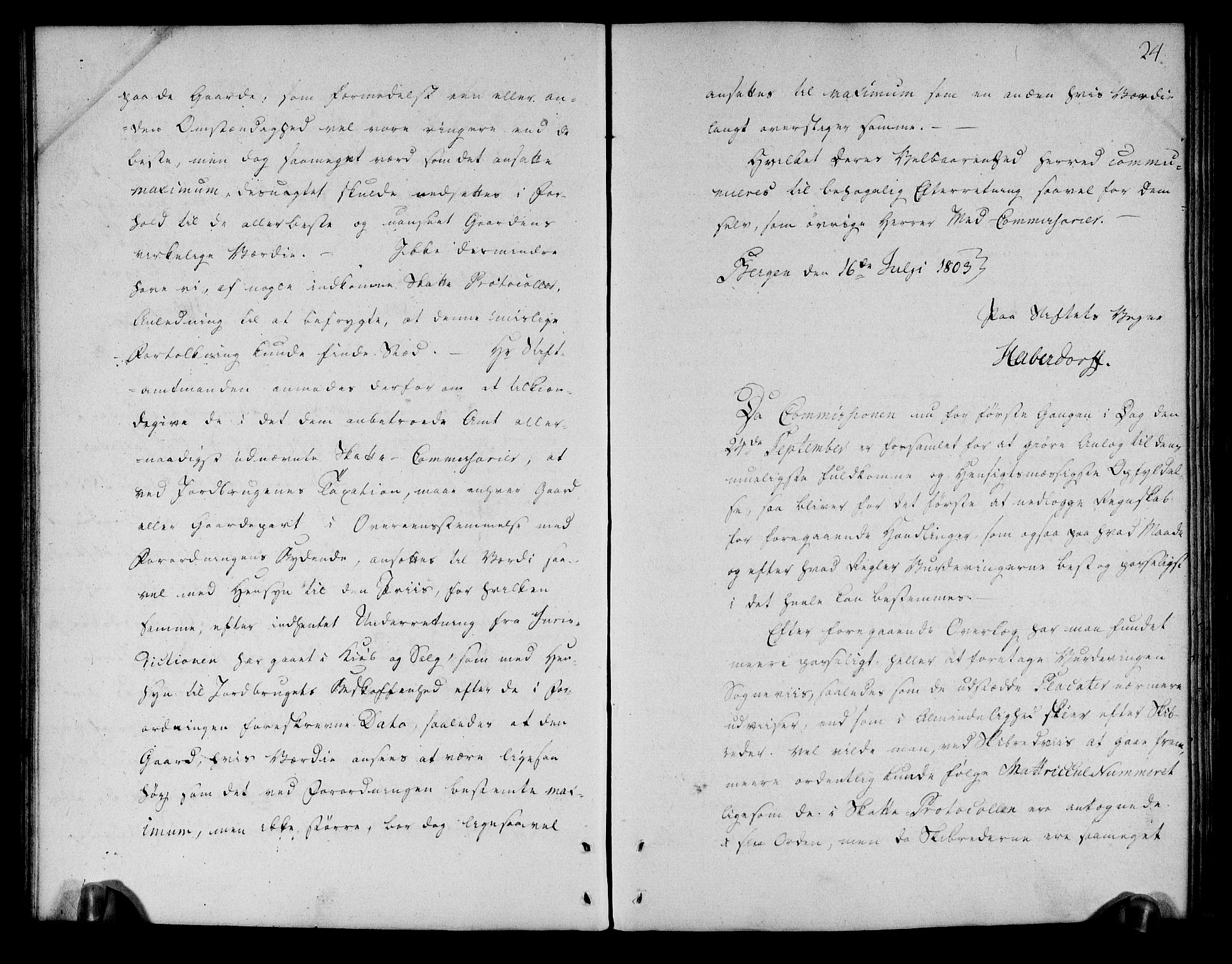 Rentekammeret inntil 1814, Realistisk ordnet avdeling, AV/RA-EA-4070/N/Ne/Nea/L0110: Nordhordland og Voss fogderi. Deliberasjonsprotokoll, 1803, p. 28