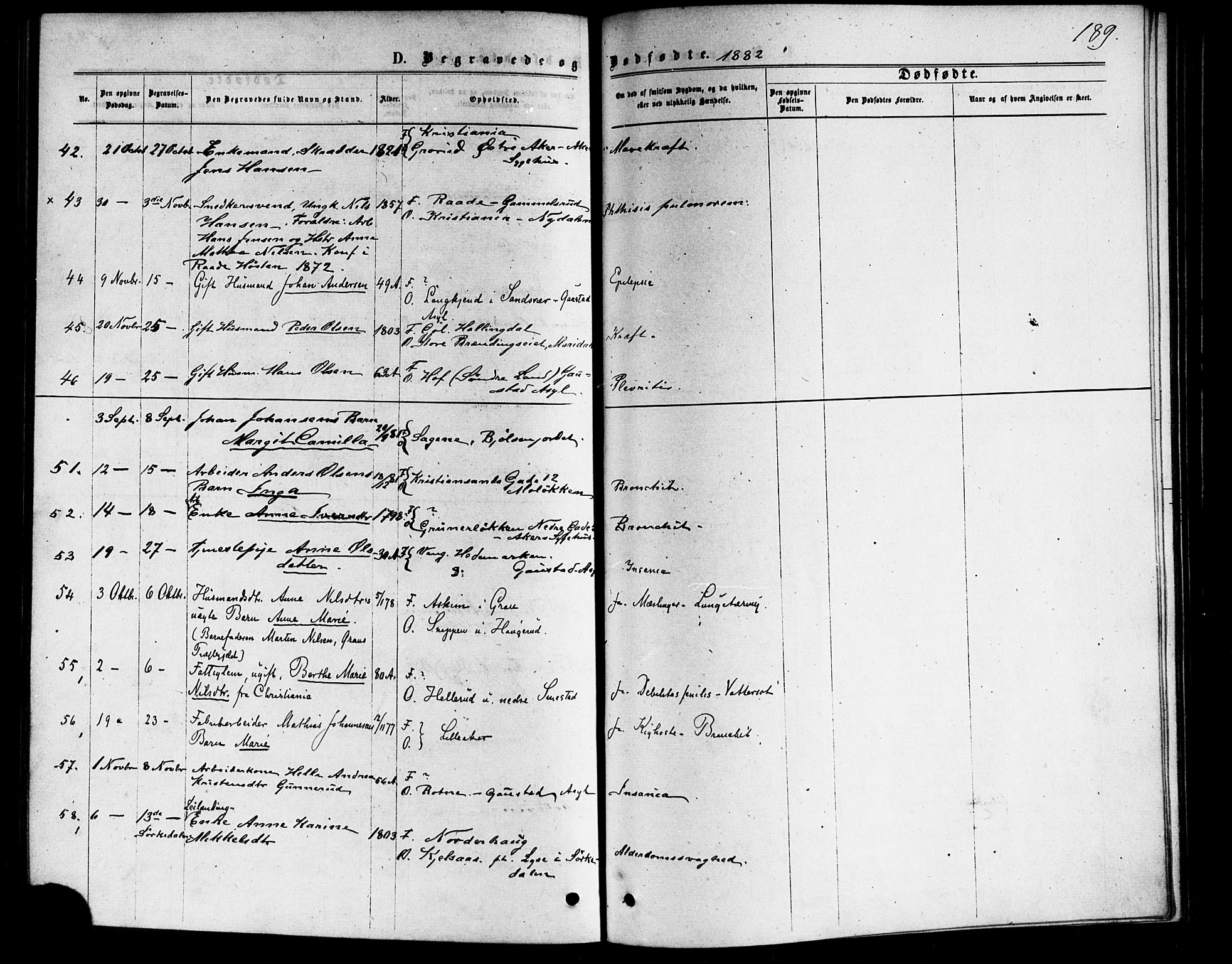 Vestre Aker prestekontor Kirkebøker, AV/SAO-A-10025/F/Fa/L0006: Parish register (official) no. 6, 1873-1886, p. 189