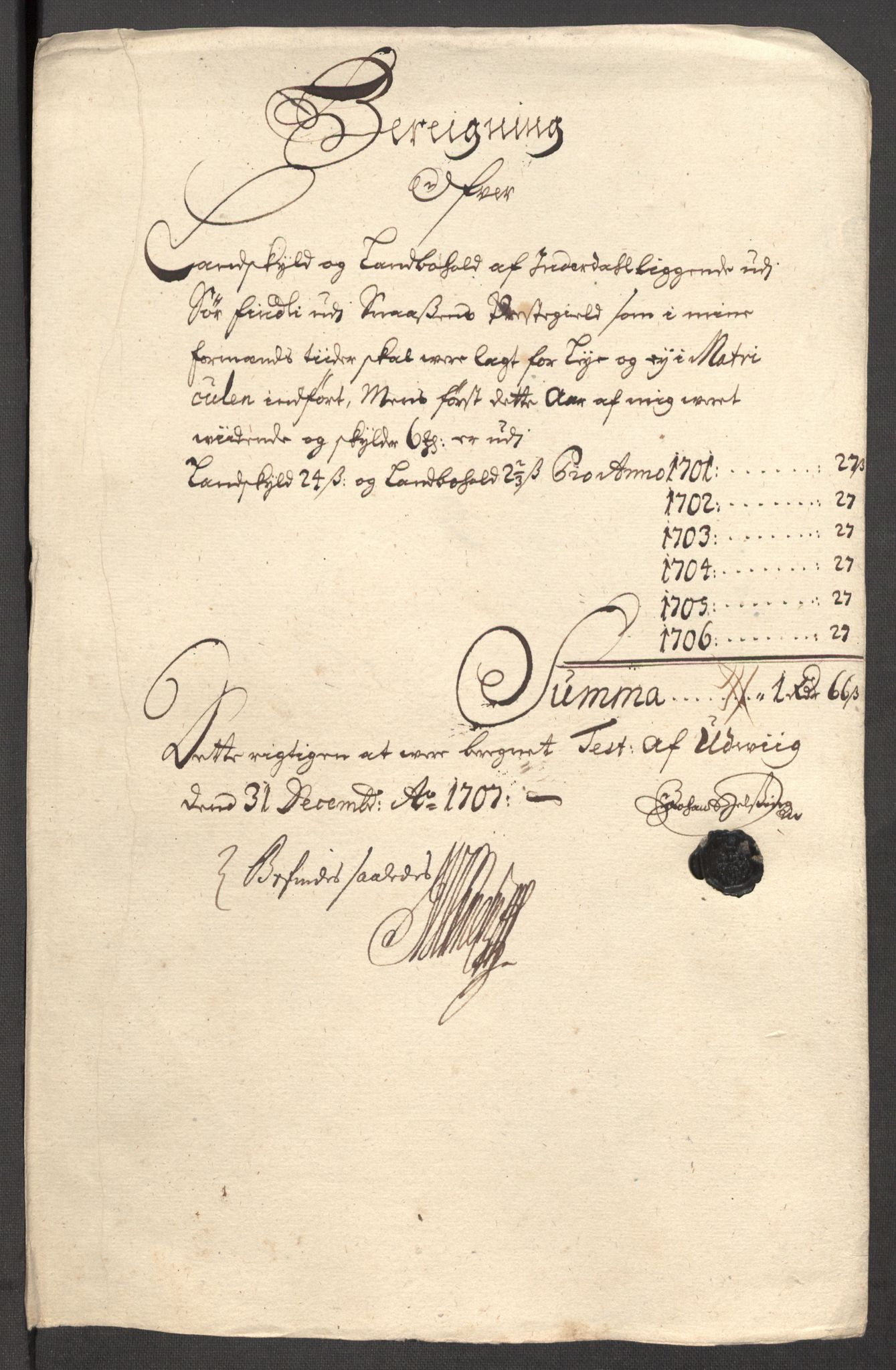 Rentekammeret inntil 1814, Reviderte regnskaper, Fogderegnskap, AV/RA-EA-4092/R63/L4315: Fogderegnskap Inderøy, 1706-1707, p. 419