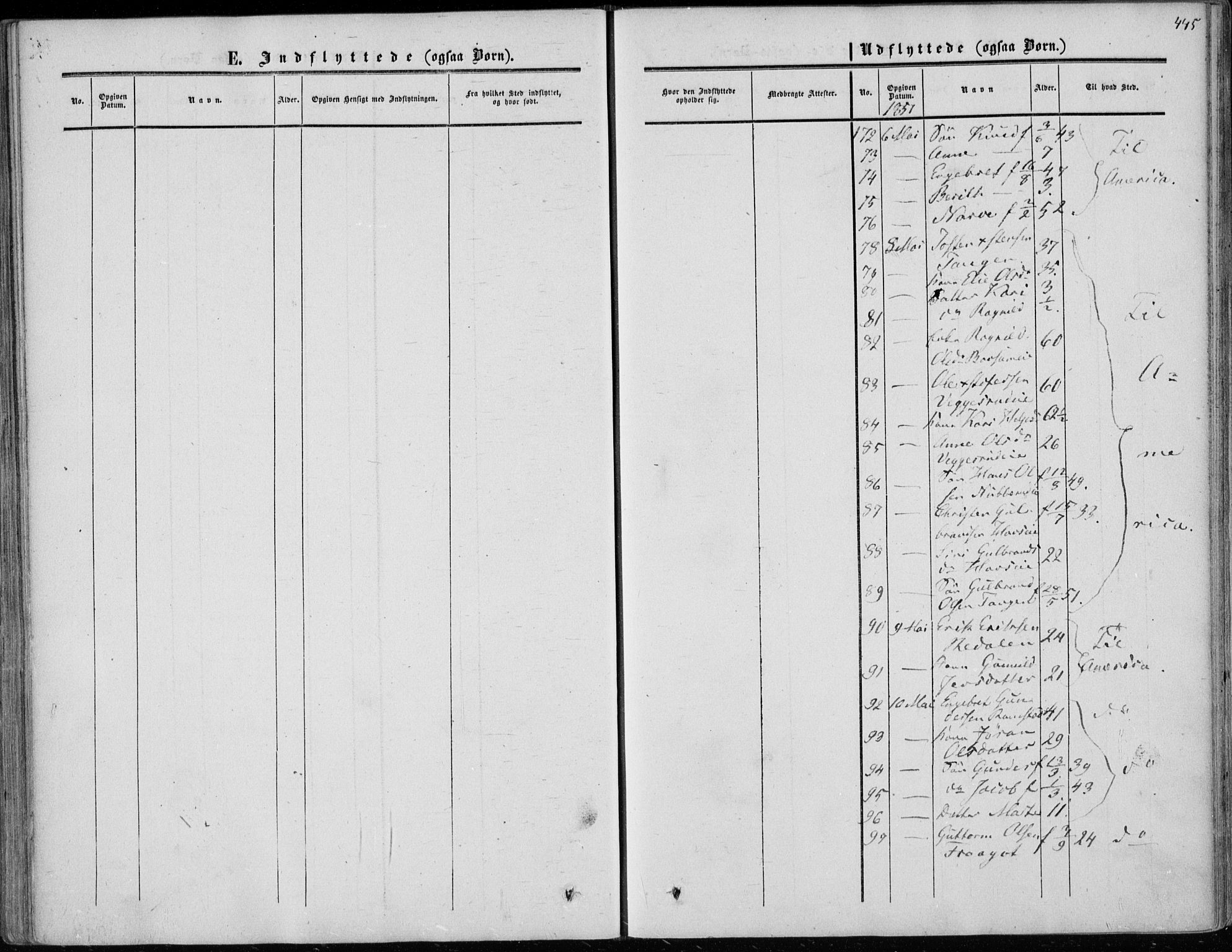 Sigdal kirkebøker, AV/SAKO-A-245/F/Fa/L0008: Parish register (official) no. I 8, 1850-1859, p. 445