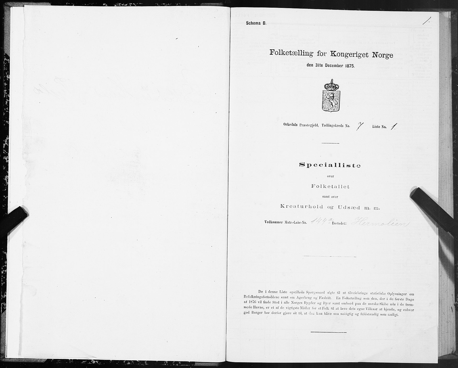 SAT, 1875 census for 1638P Orkdal, 1875, p. 4001