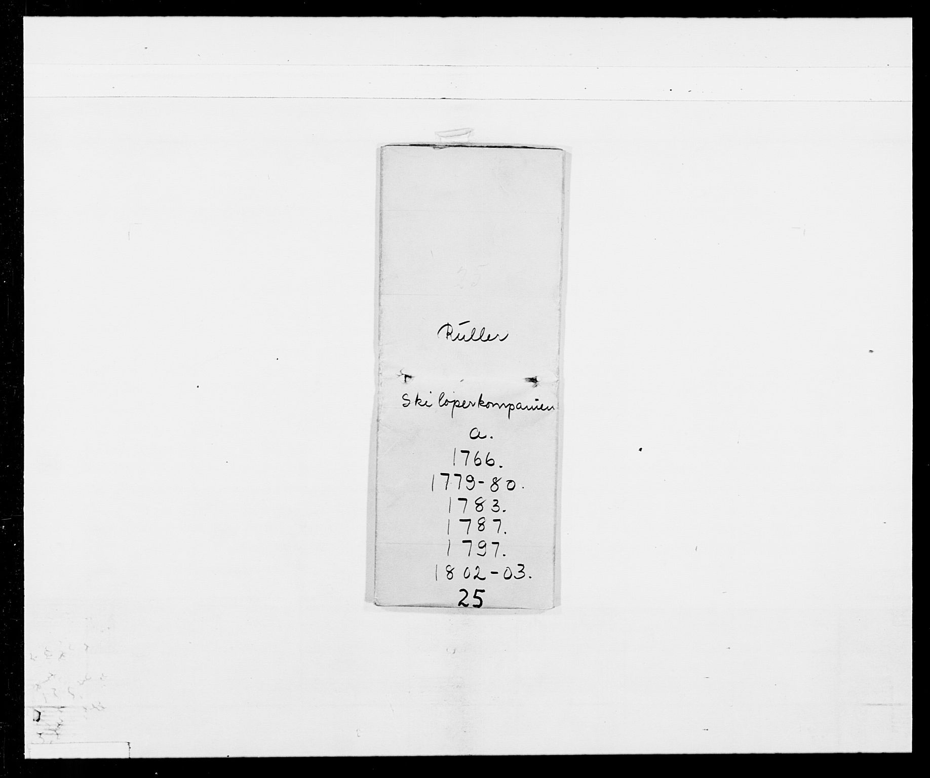 Generalitets- og kommissariatskollegiet, Det kongelige norske kommissariatskollegium, AV/RA-EA-5420/E/Eh/L0025: Skiløperkompaniene, 1766-1803, p. 179