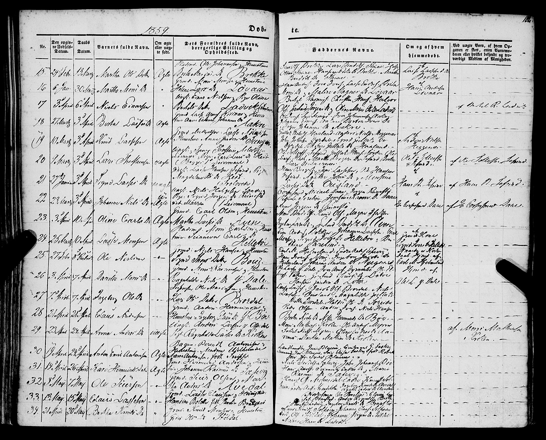 Lavik sokneprestembete, AV/SAB-A-80901: Parish register (official) no. A 3, 1843-1863, p. 152