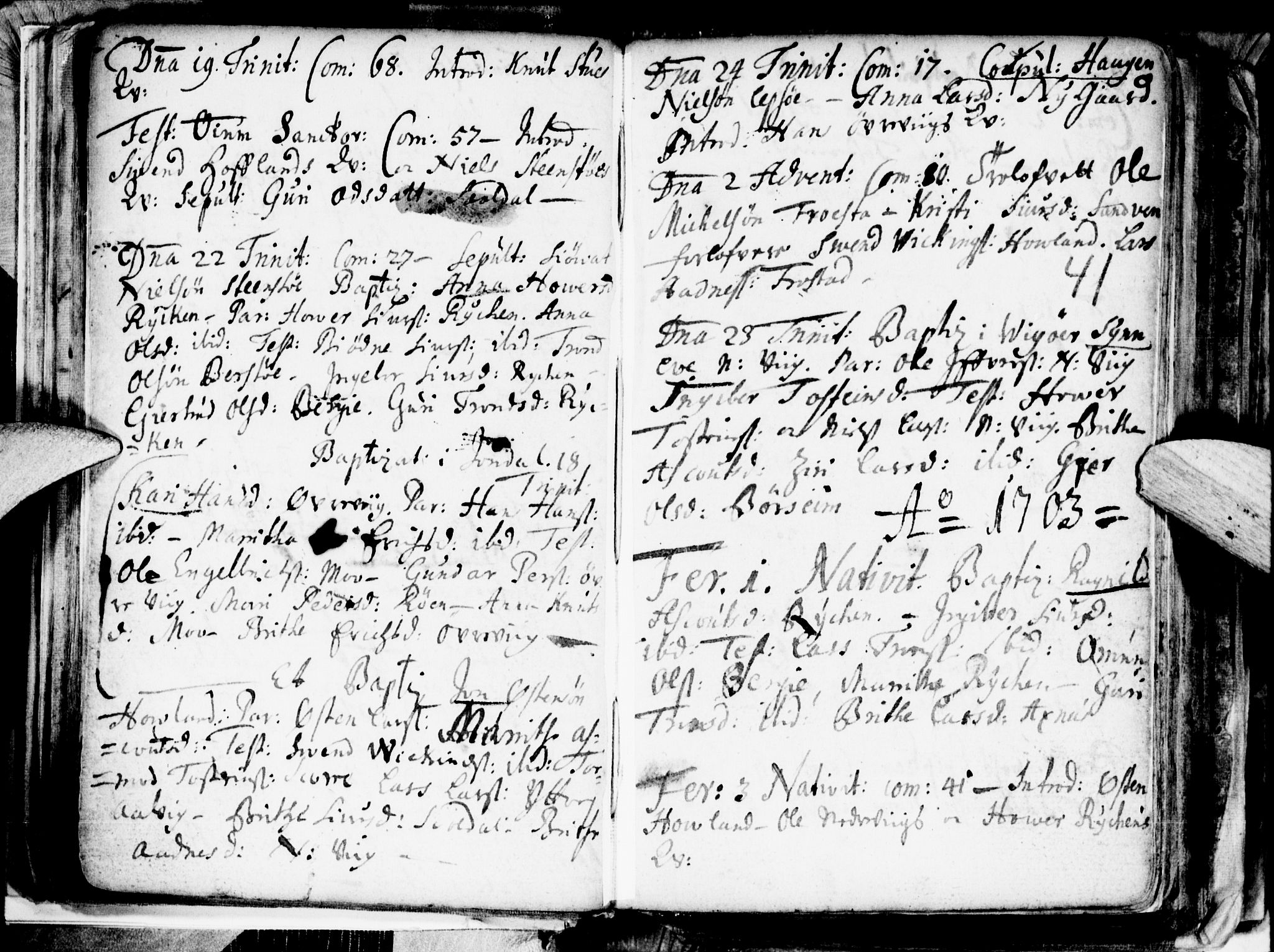 Kvam sokneprestembete, AV/SAB-A-76201/H/Haa: Parish register (official) no. A 1, 1690-1741, p. 41