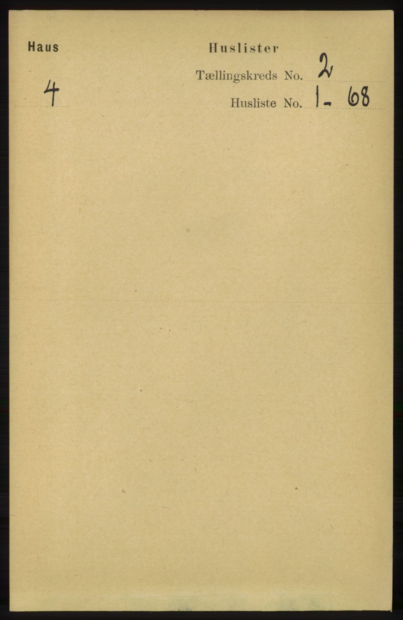 RA, 1891 census for 1250 Haus, 1891, p. 448