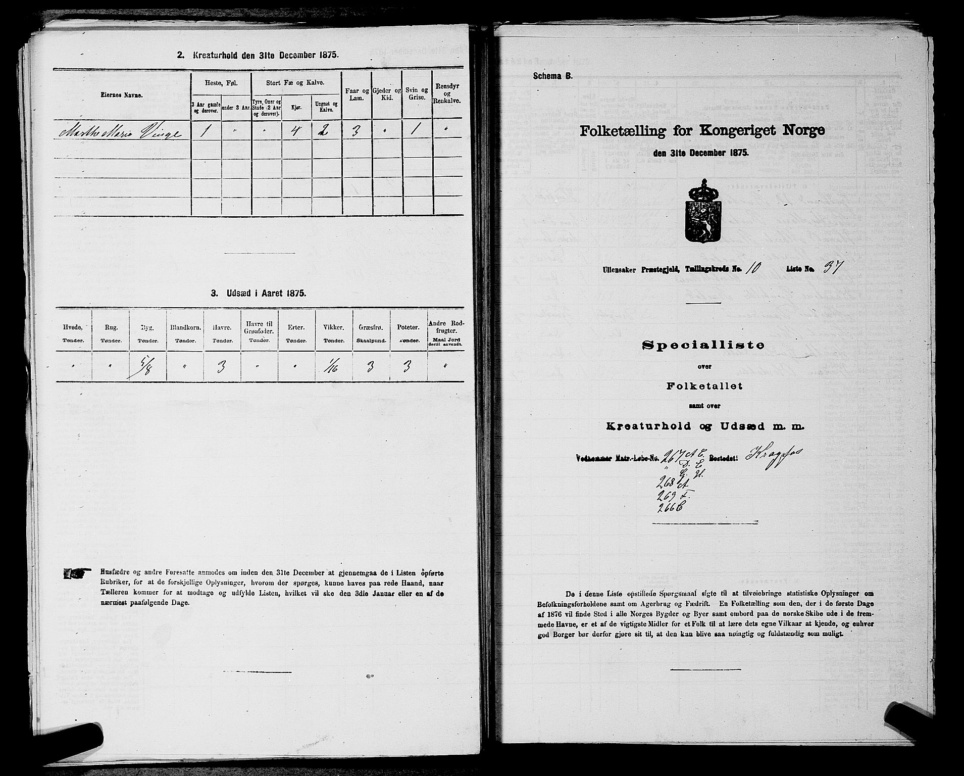 RA, 1875 census for 0235P Ullensaker, 1875, p. 1551