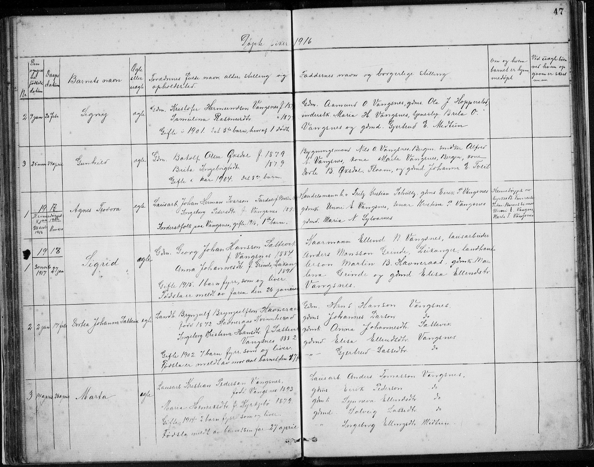 Vik sokneprestembete, SAB/A-81501: Parish register (copy) no. C 2, 1880-1934, p. 47