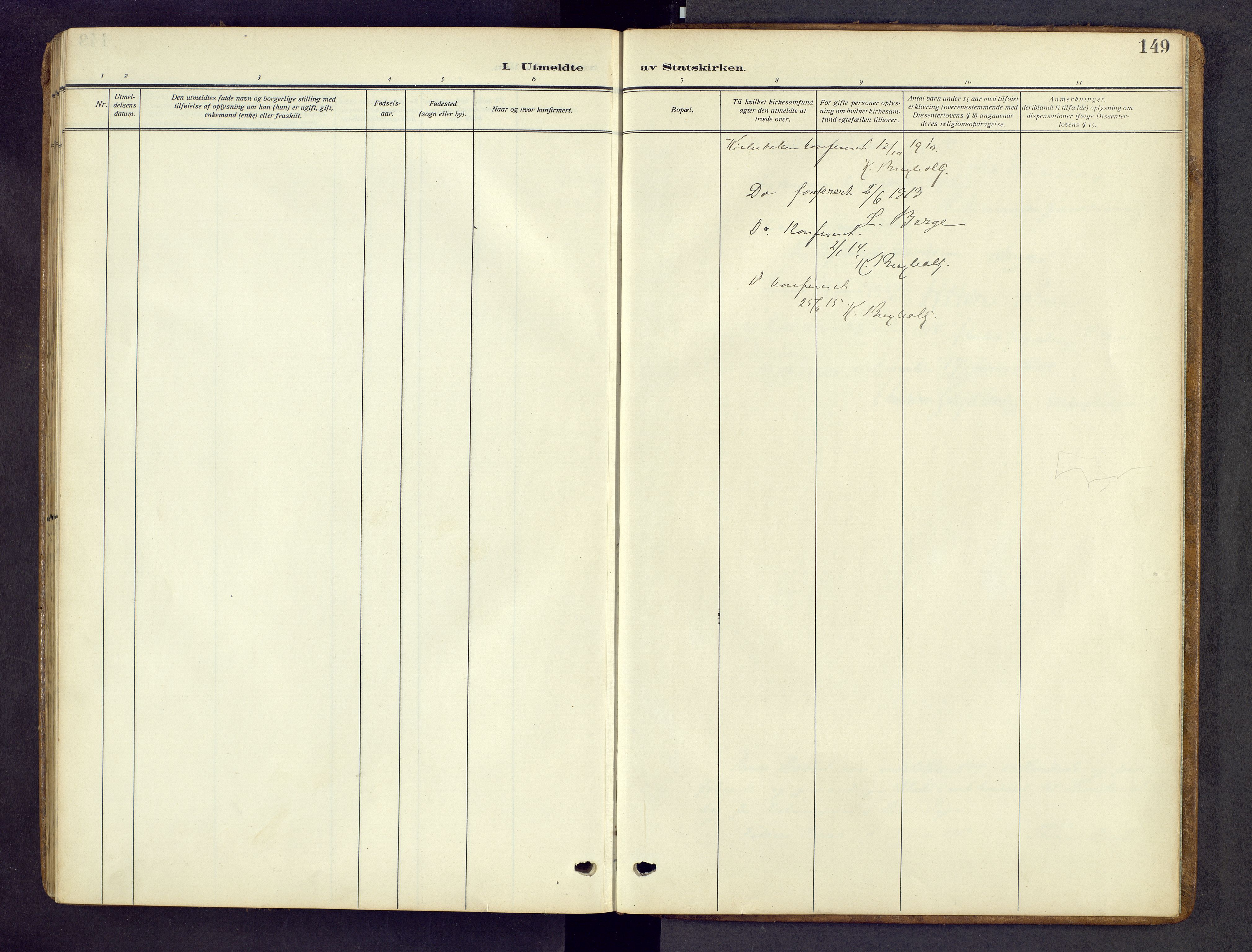 Vestre Slidre prestekontor, SAH/PREST-136/H/Ha/Hab/L0008: Parish register (copy) no. 8, 1909-1952, p. 149