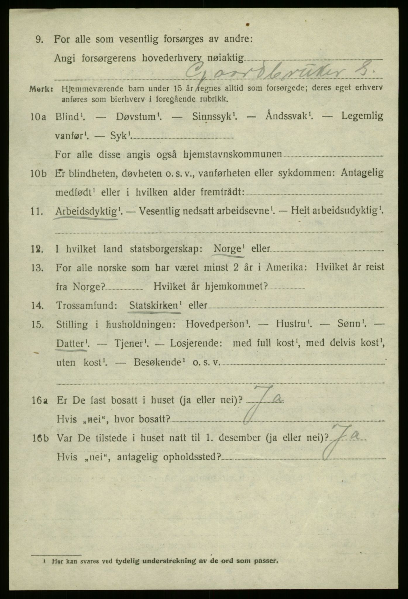 SAB, 1920 census for Kinn, 1920, p. 2812