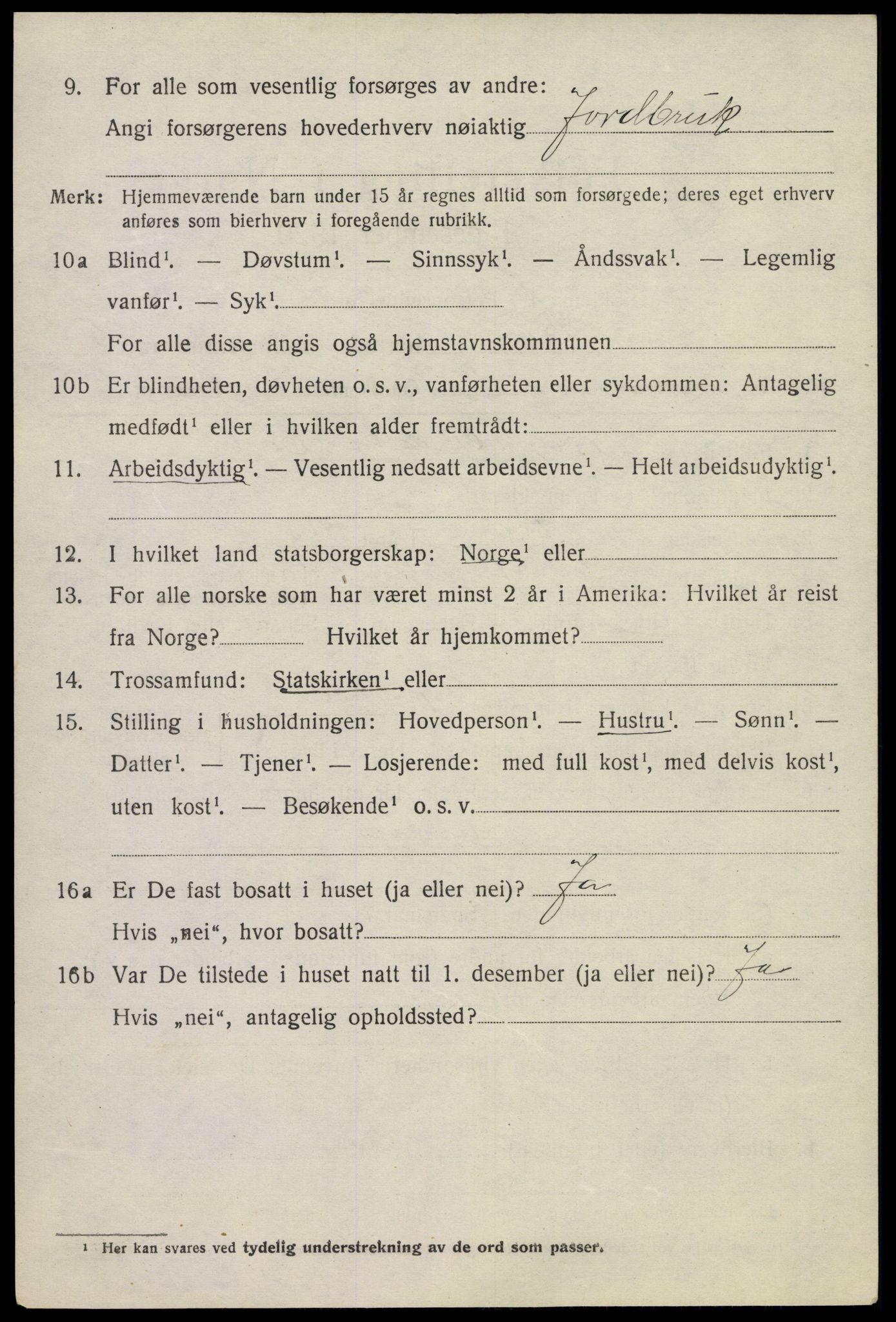 SAKO, 1920 census for Bø (Telemark), 1920, p. 3601